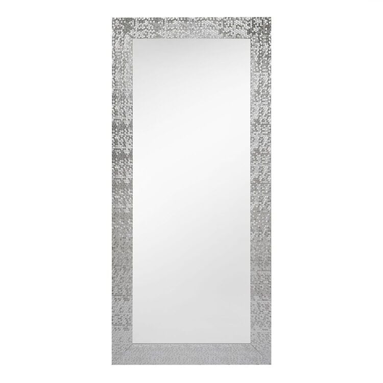 Miroir vertical pleine longueur à motif mosaïque haut de gamme - Miroir d'habillage complet sur pied, incliné ou autoportant