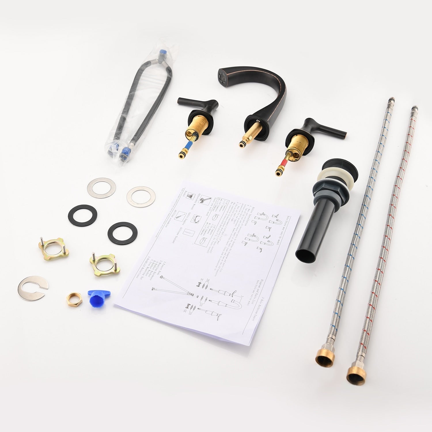 Robinet de lavabo de salle de bain à large diffusion Proox 8 SpotShield avec ensemble de vidange