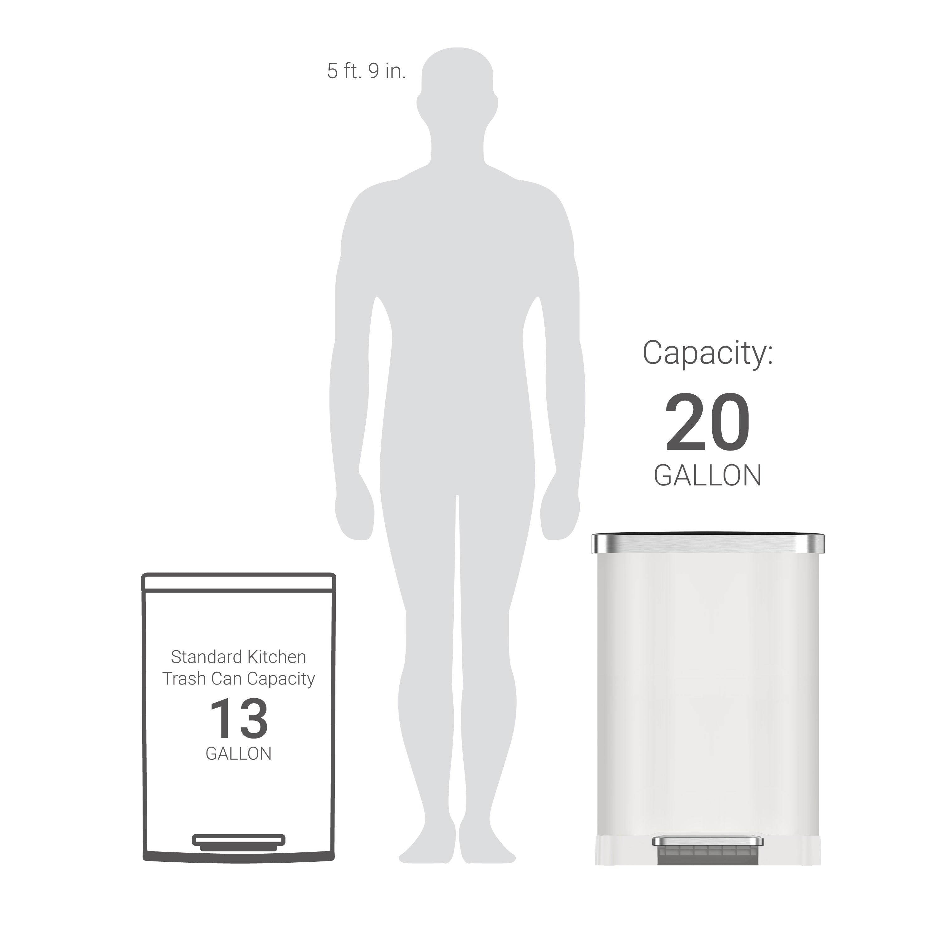 Poubelle rectangulaire à pédale Qualiazero 75 L / 20 gallons