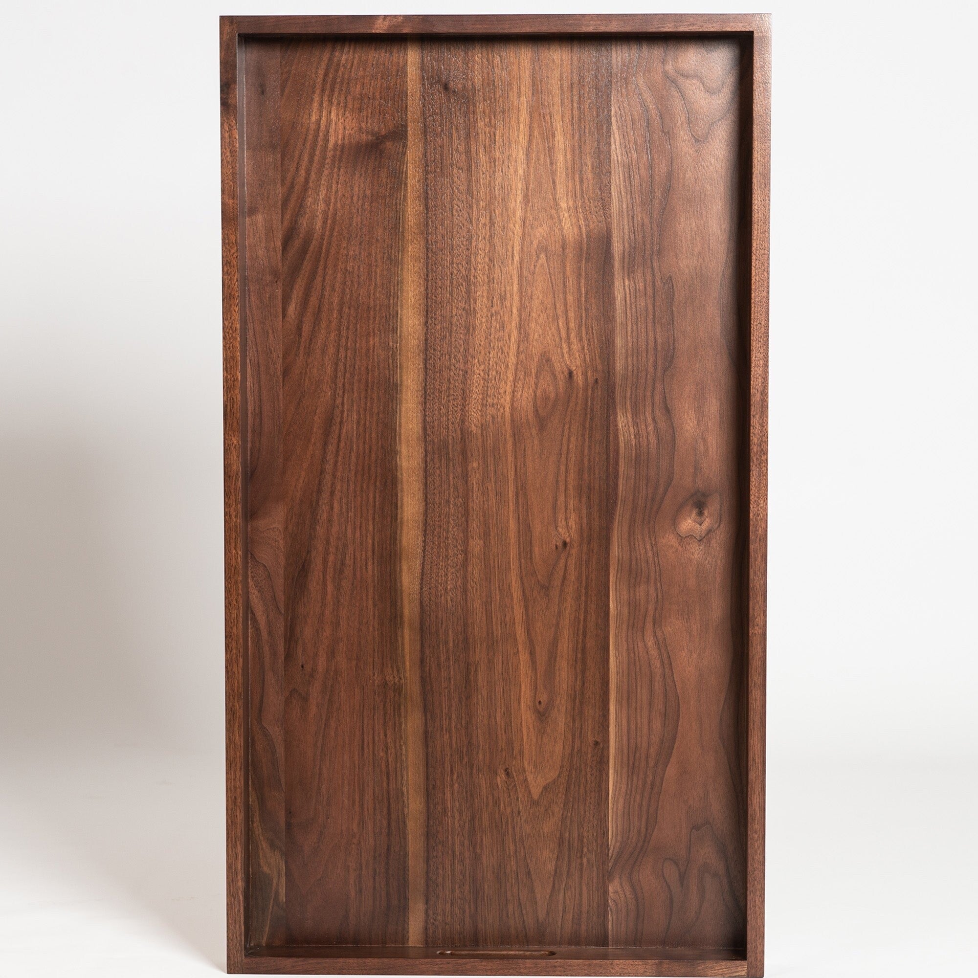 Plateau de service rectangulaire en bois de noyer noir KINWELL Plateau ottoman