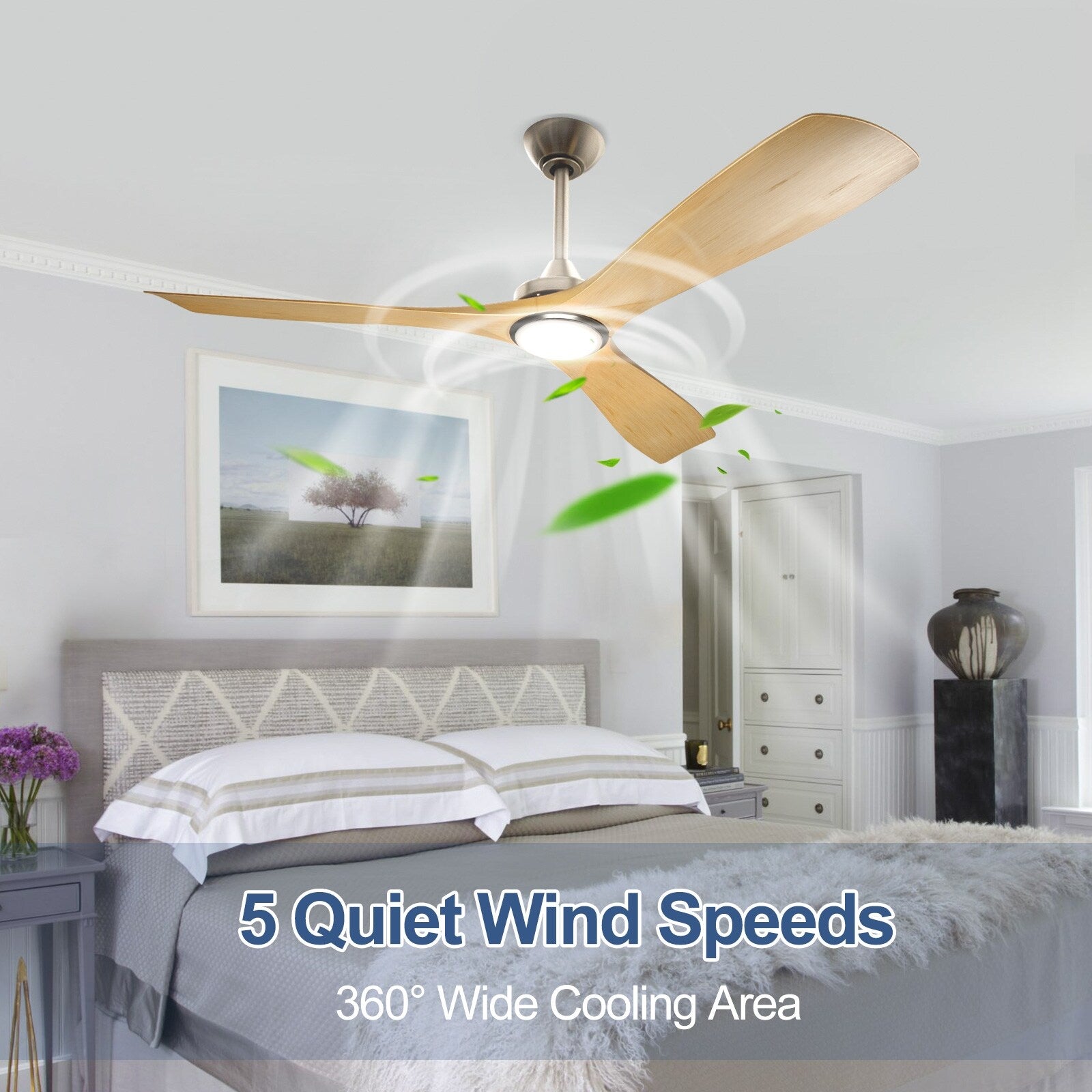 Ventilateur de plafond à distance avec lumières encastrées