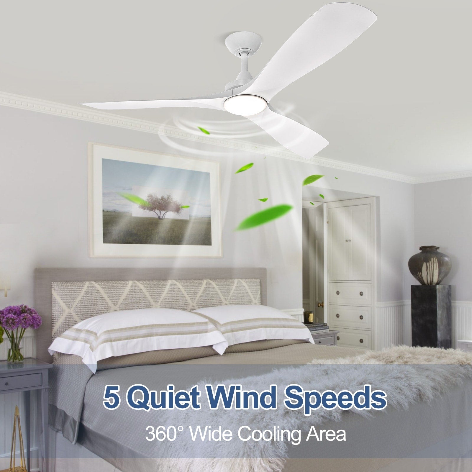 Ventilateur de plafond à distance avec lumières encastrées