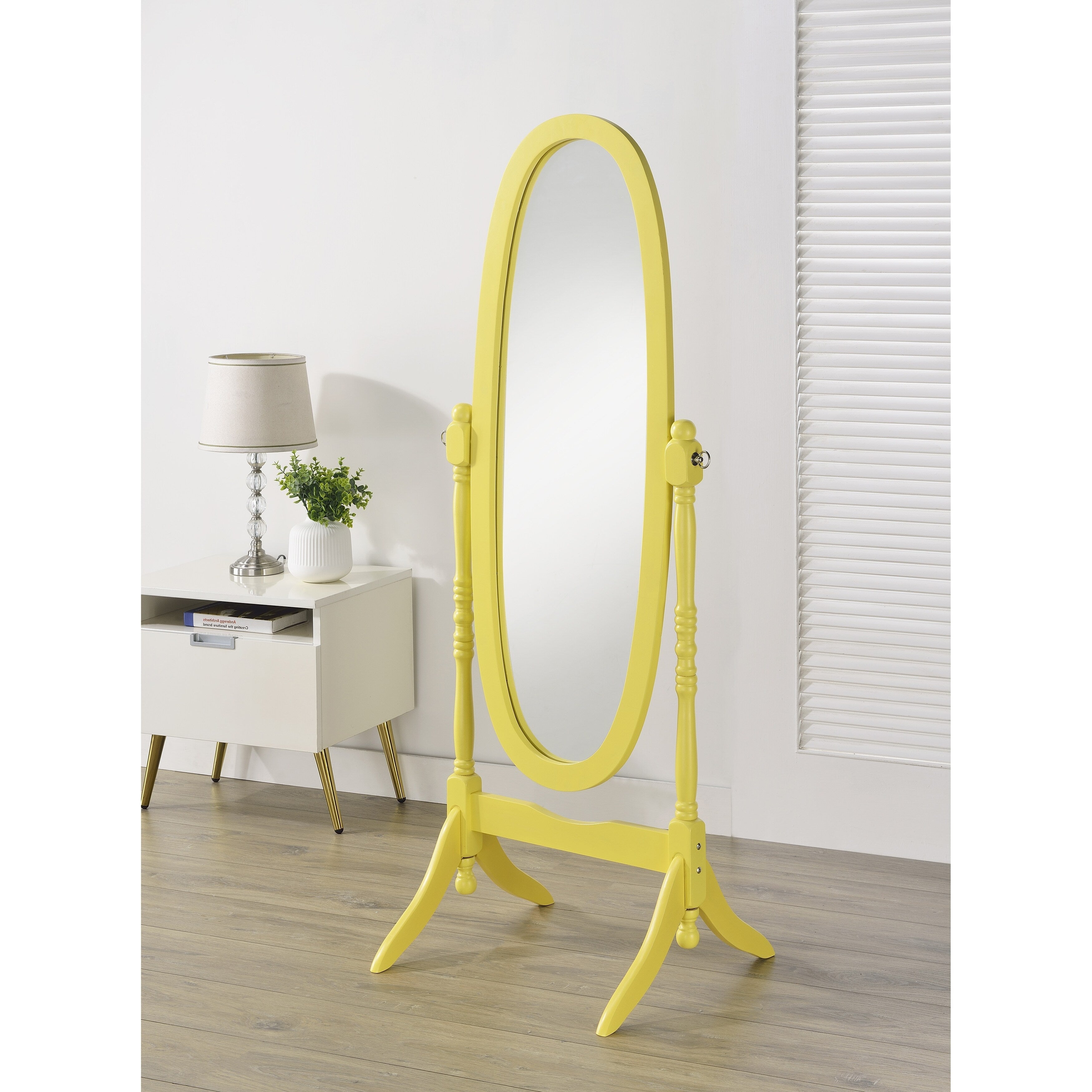 Miroir cheval traditionnel en bois de style Copper Grove Monks Hood de Roundhill Furniture