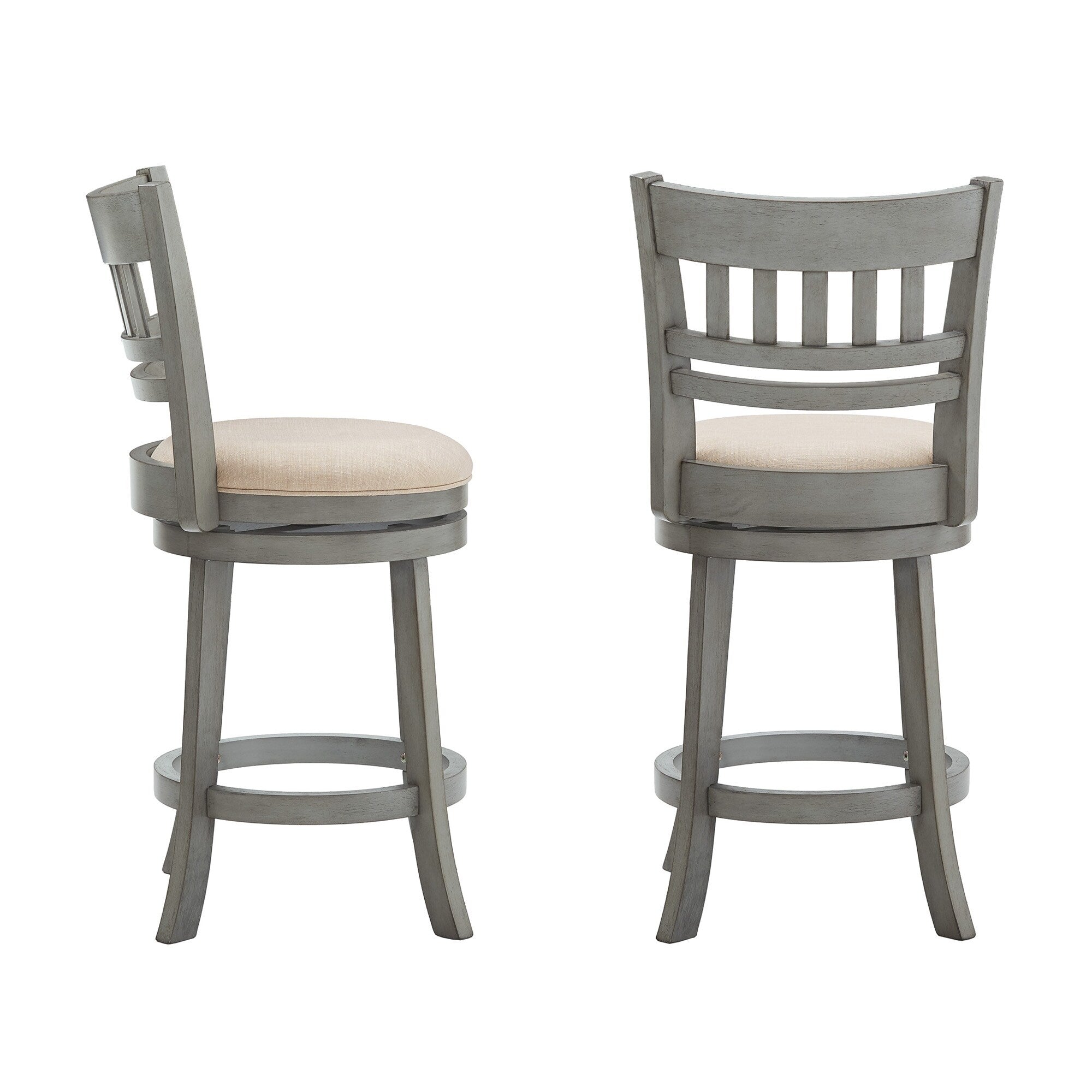 Tabouret de bar pivotant 24h à dossier en treillis Rovinj