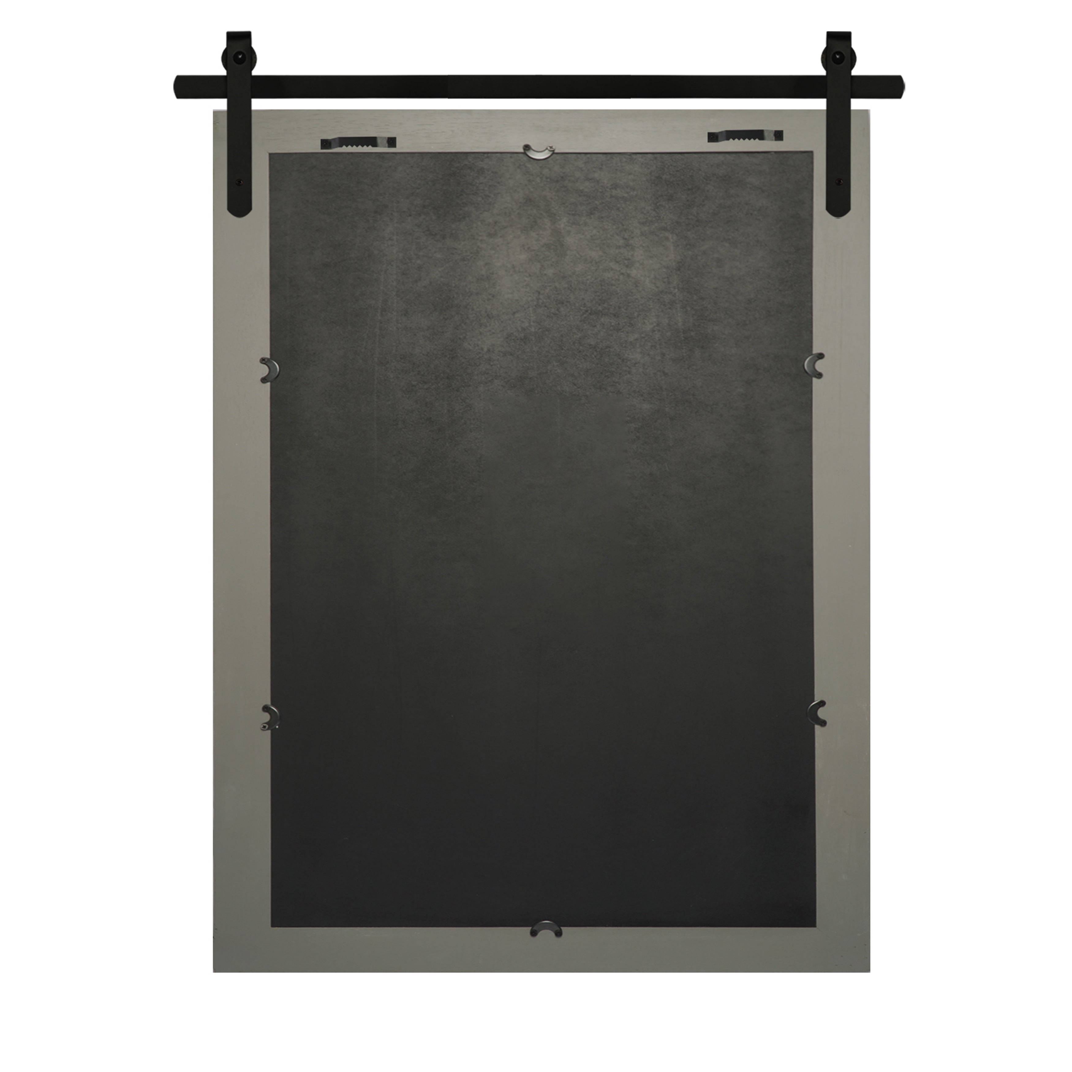 Miroir de ferme rustique Miroir de courtoisie Cadre en bois massif avec miroir de style grange en métal