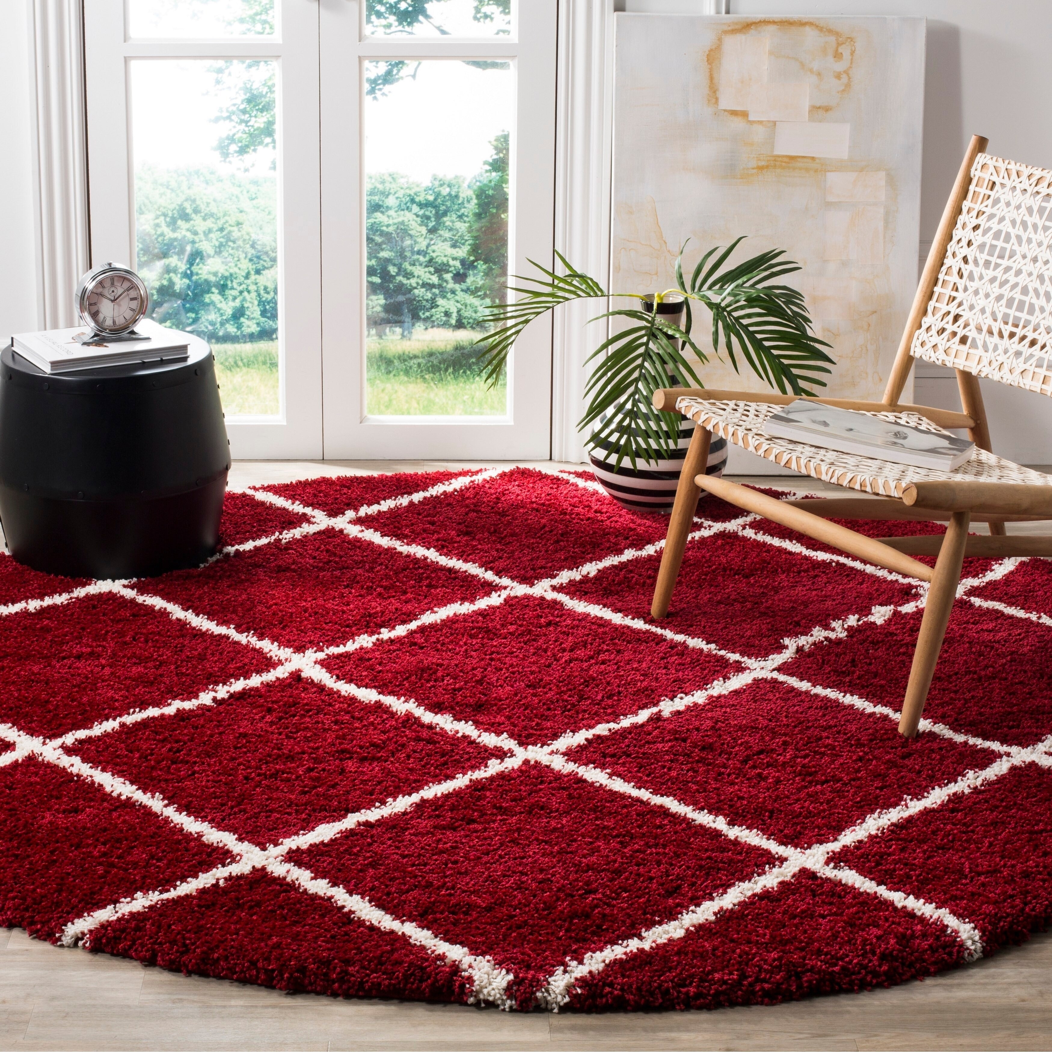 Tapis SAFAVIEH Hudson Shag Raili Diamond Treillis de 2 pouces d'épaisseur