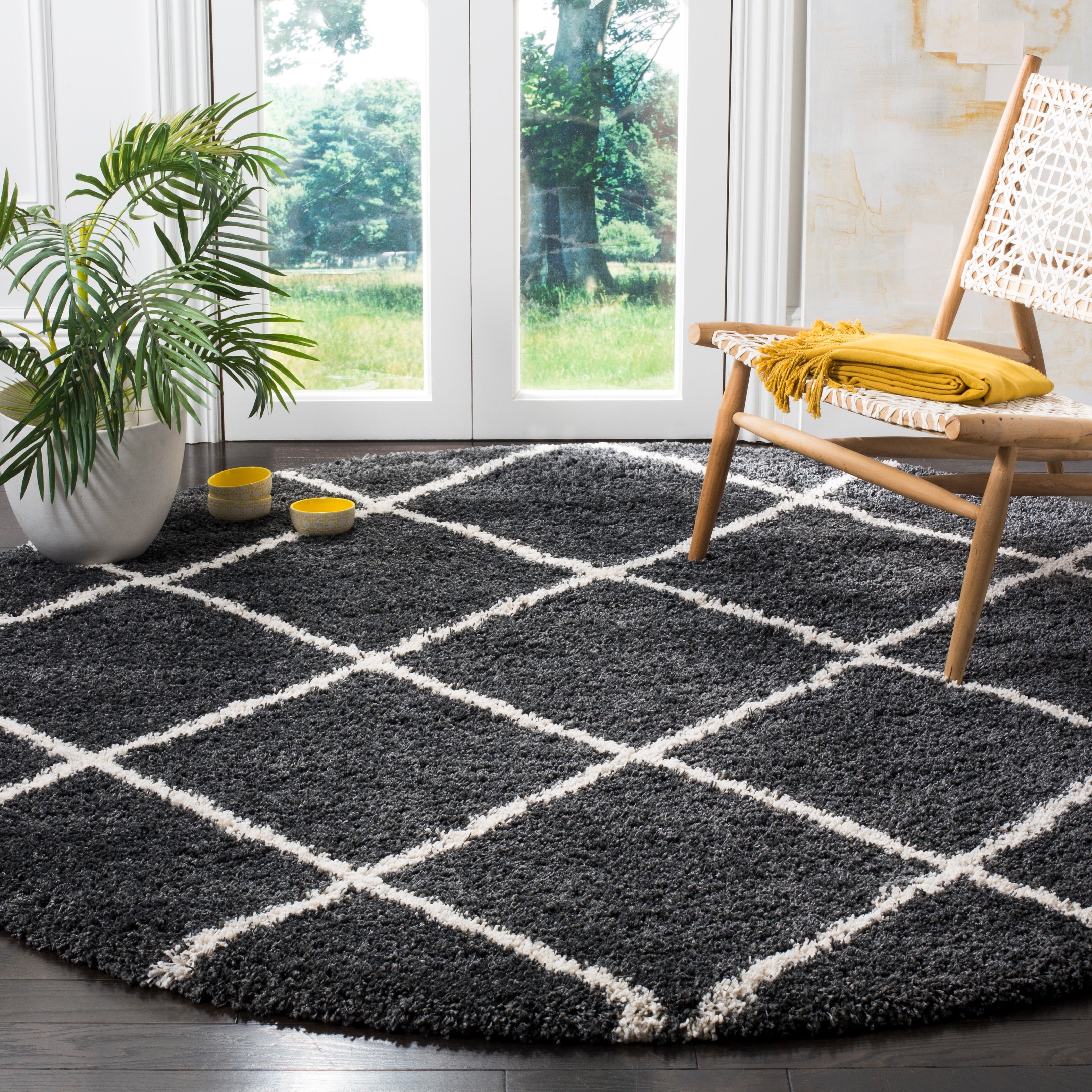 Tapis SAFAVIEH Hudson Shag Raili Diamond Treillis de 2 pouces d'épaisseur