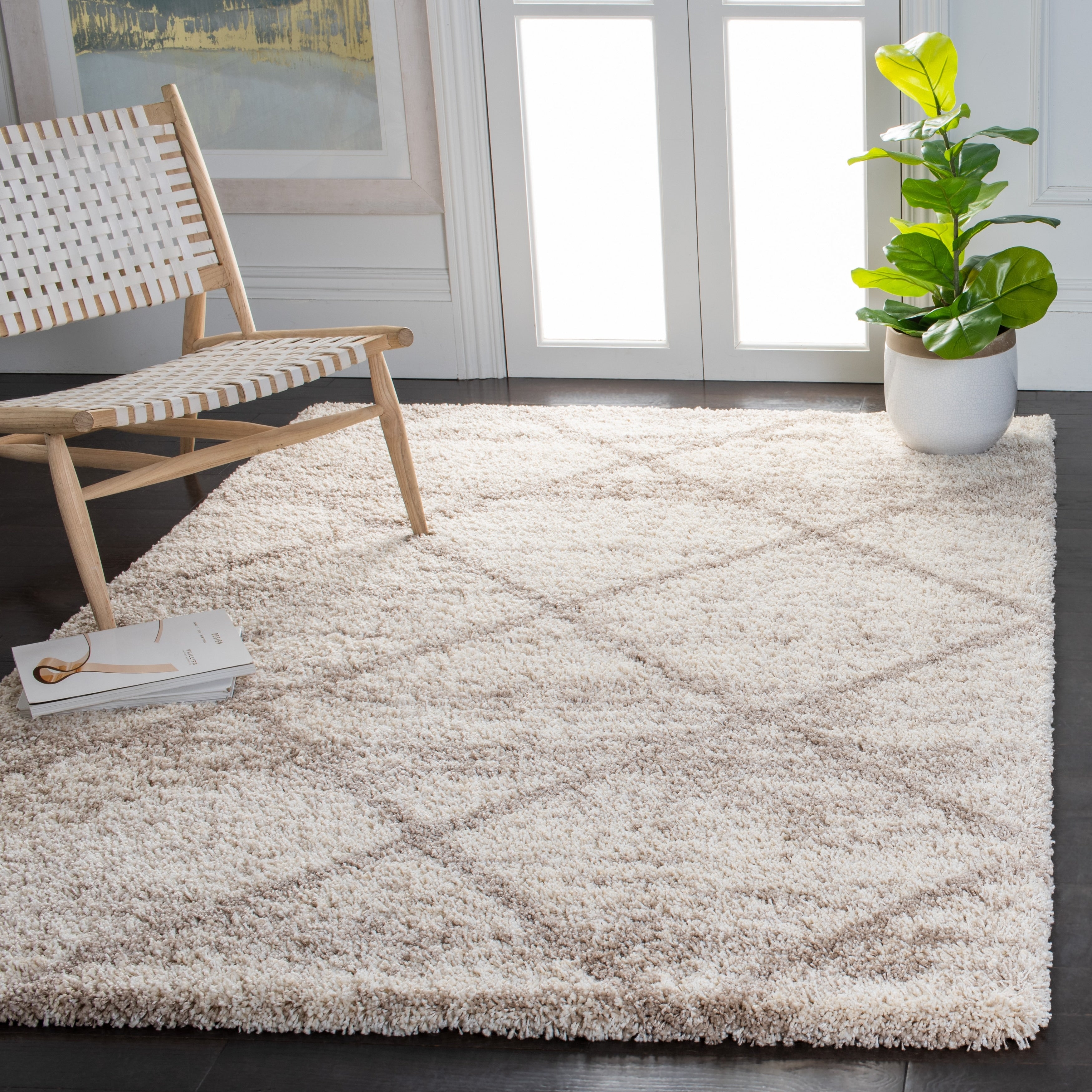 Tapis SAFAVIEH Hudson Shag Raili Diamond Treillis de 2 pouces d'épaisseur