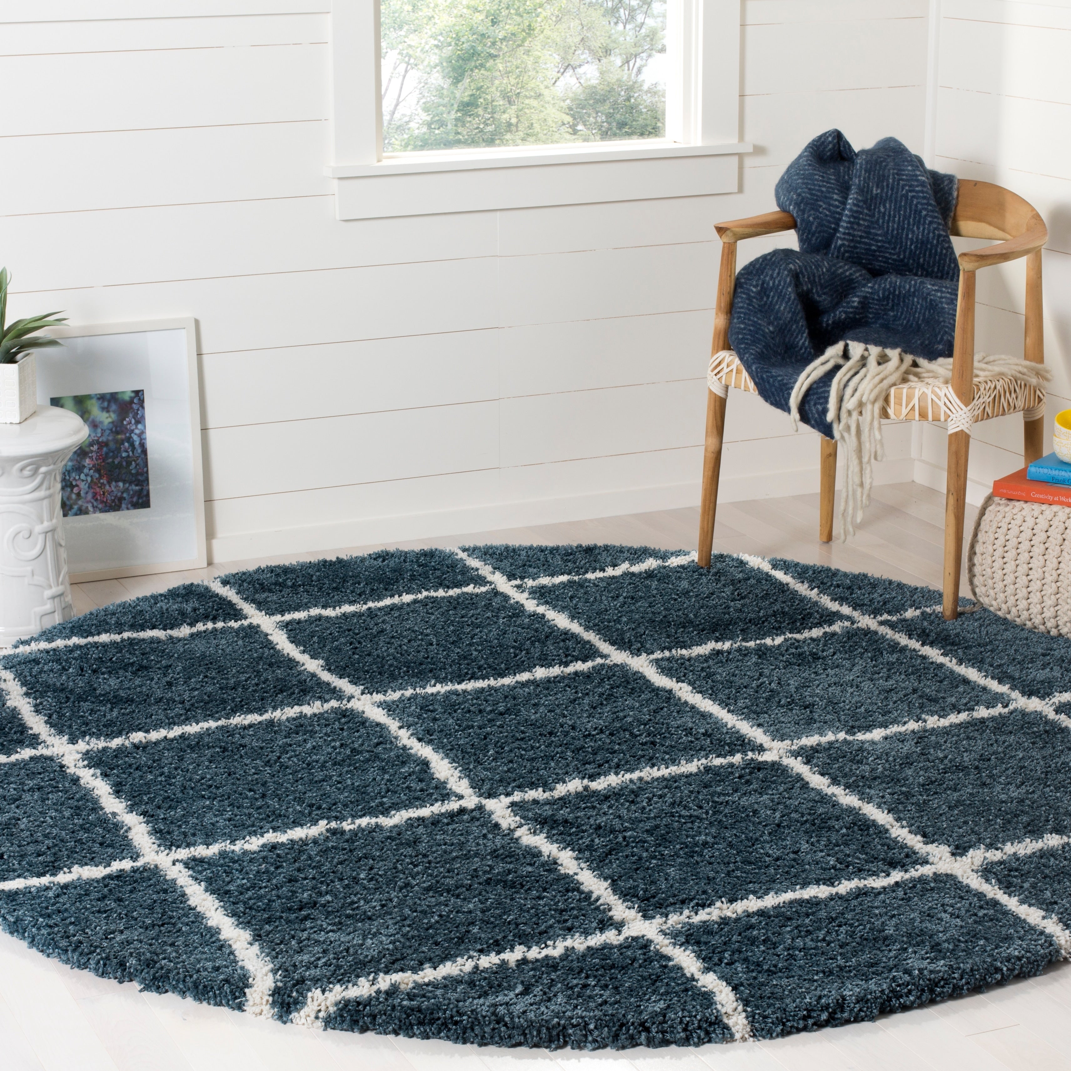 Tapis SAFAVIEH Hudson Shag Raili Diamond Treillis de 2 pouces d'épaisseur