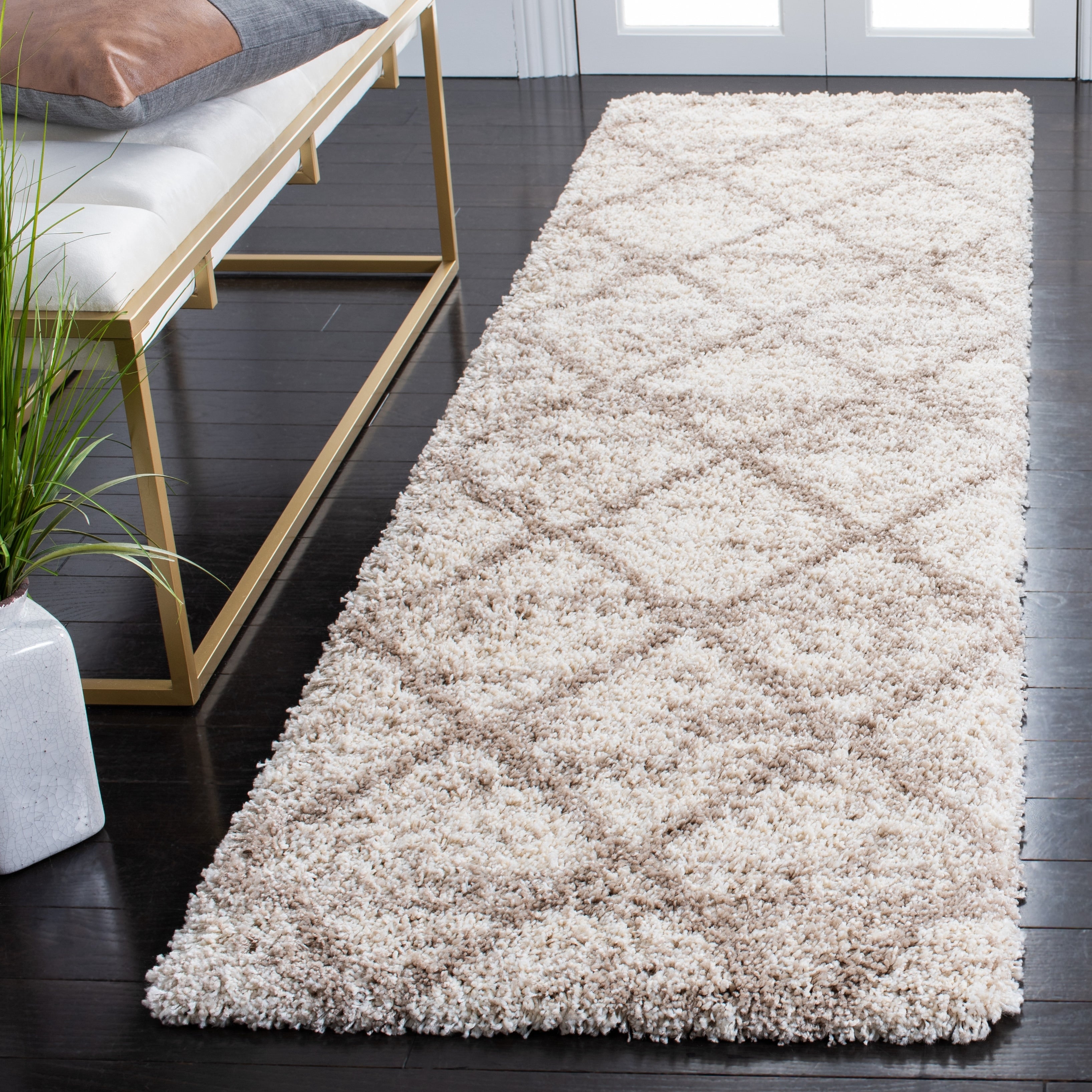 Tapis SAFAVIEH Hudson Shag Raili Diamond Treillis de 2 pouces d'épaisseur