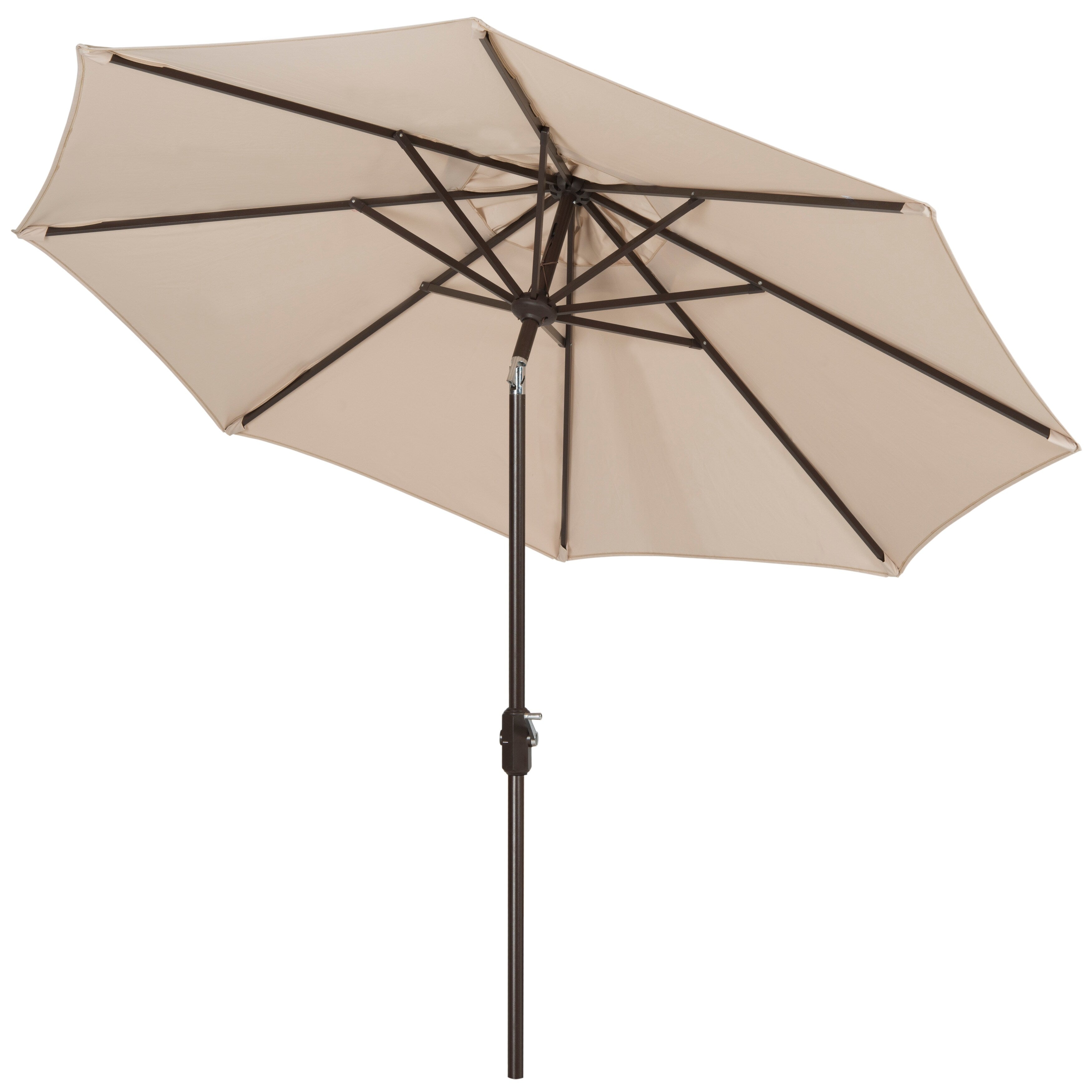 Parasol de patio inclinable et à manivelle en aluminium SAFAVIEH Rieta de 9 pieds, base non incluse