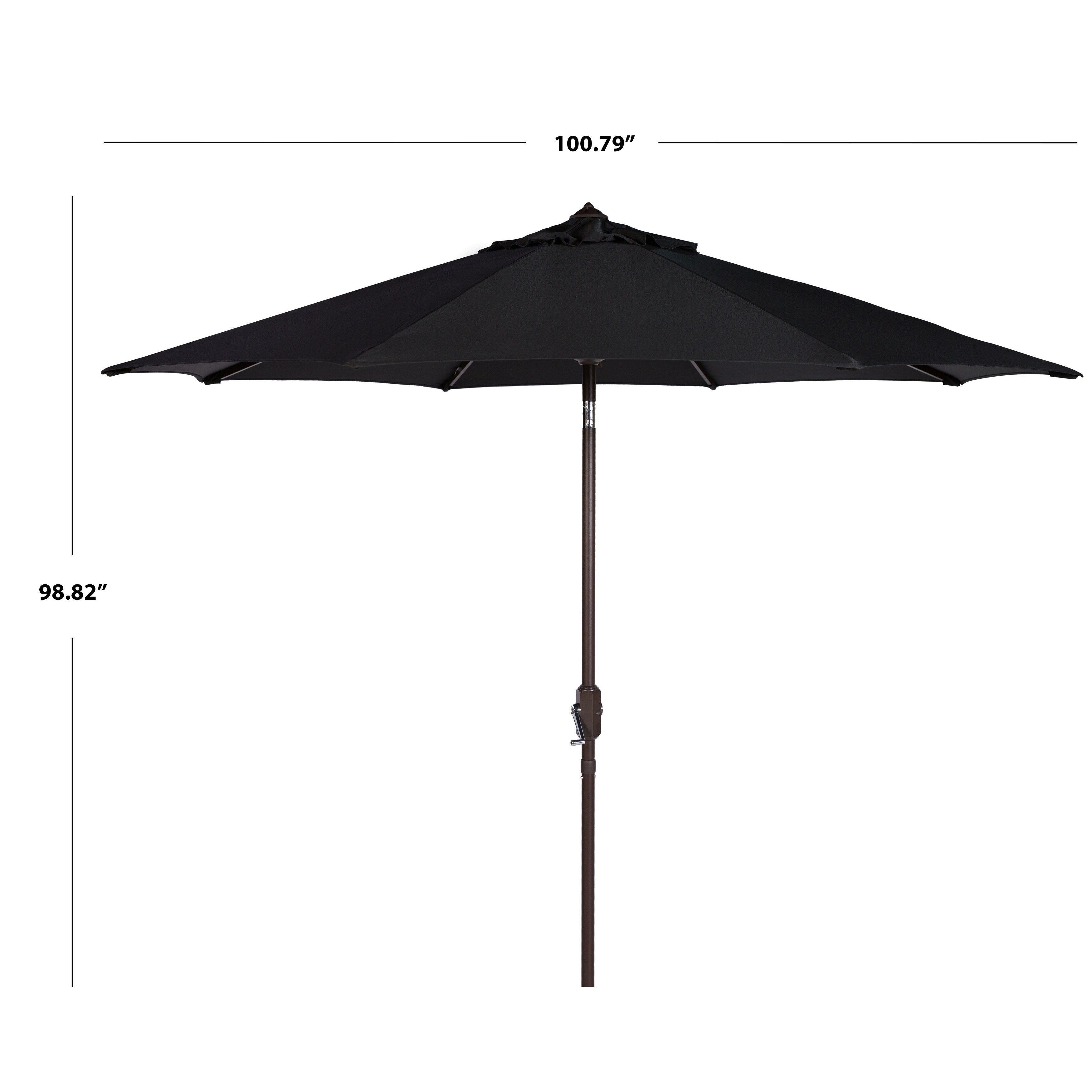 Parasol de patio inclinable et à manivelle en aluminium SAFAVIEH Rieta de 9 pieds, base non incluse