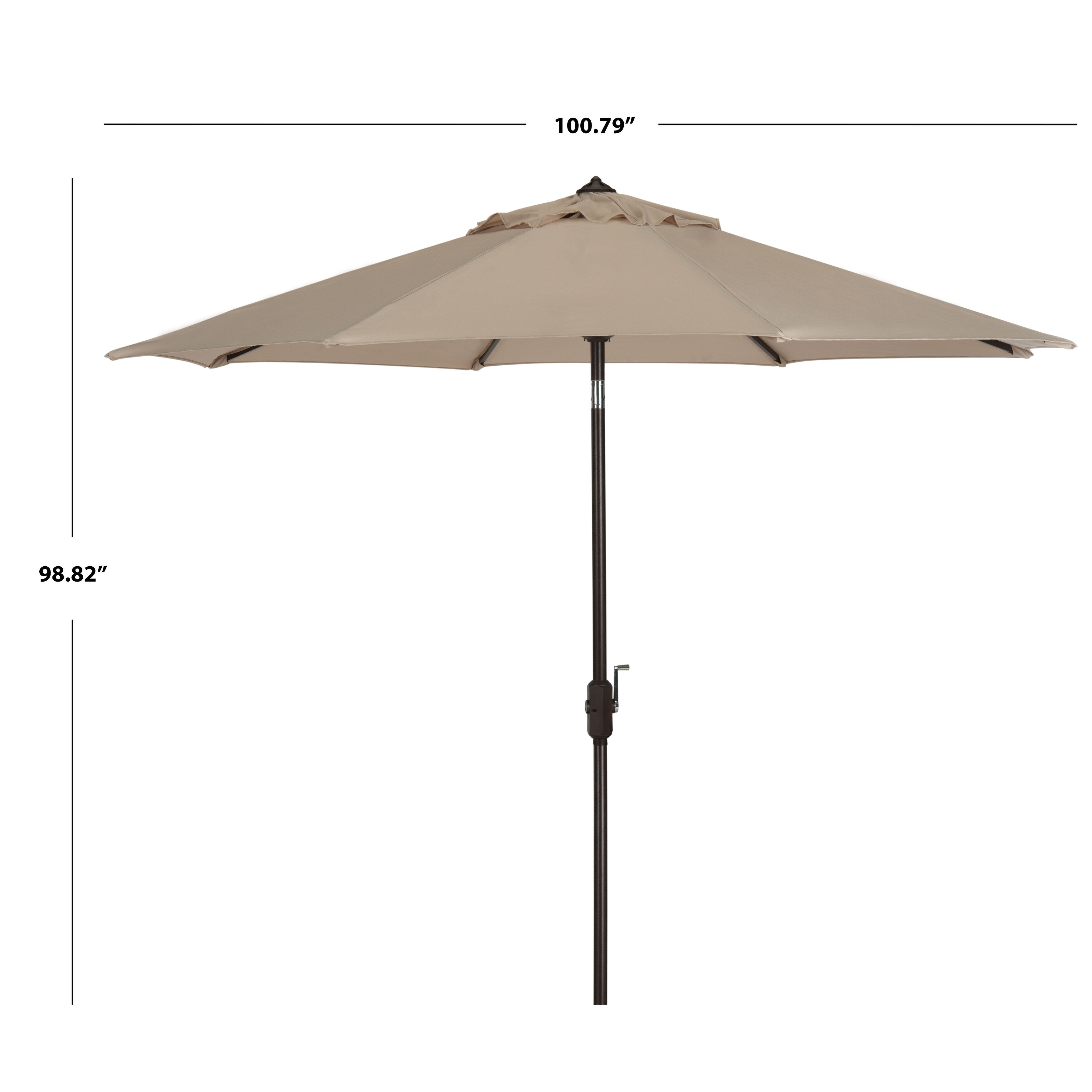 Parasol de patio inclinable et à manivelle en aluminium SAFAVIEH Rieta de 9 pieds, base non incluse