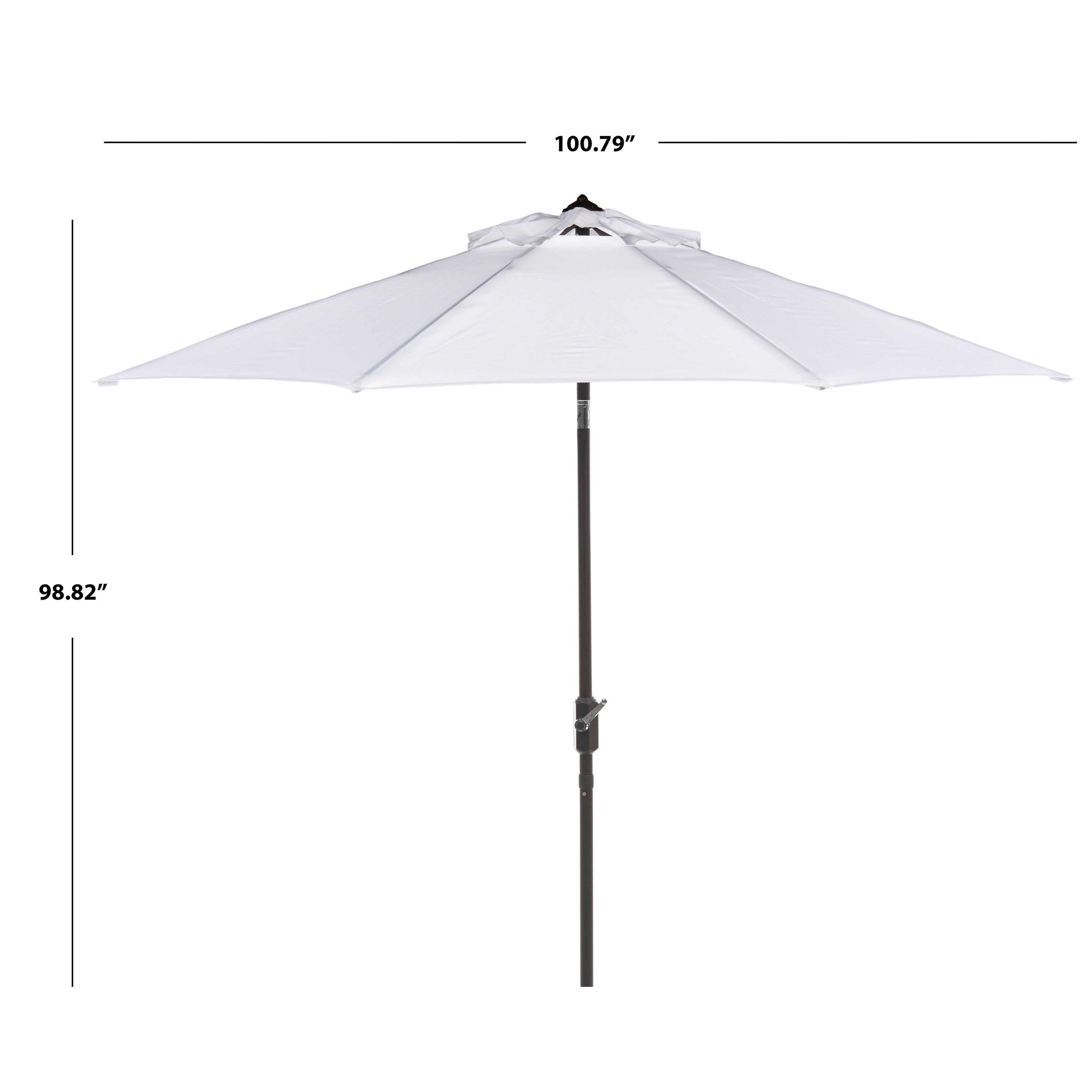Parasol de patio inclinable et à manivelle en aluminium SAFAVIEH Rieta de 9 pieds, base non incluse