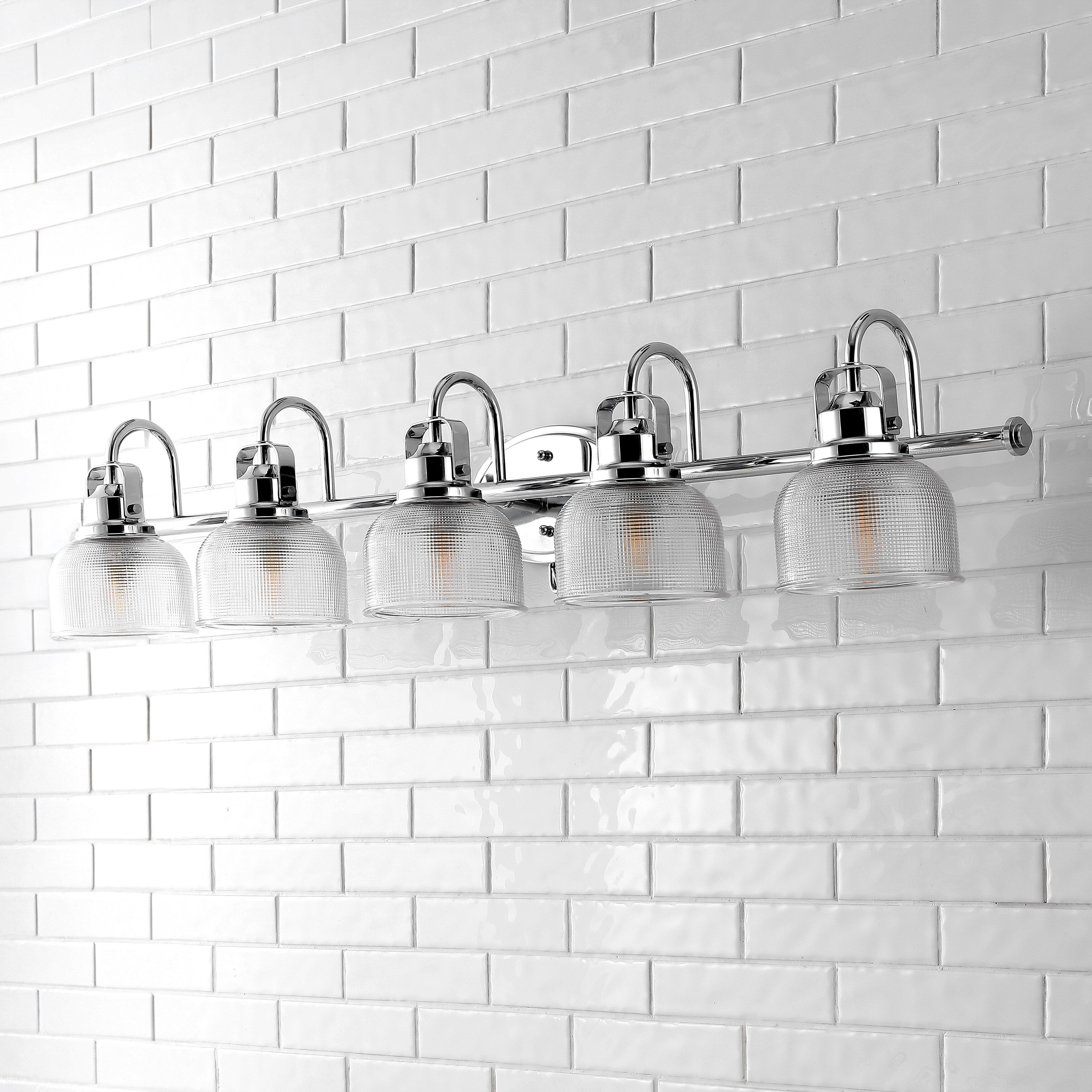 Applique de vanité à LED Shirley en métal/verre, par JONATHAN Y