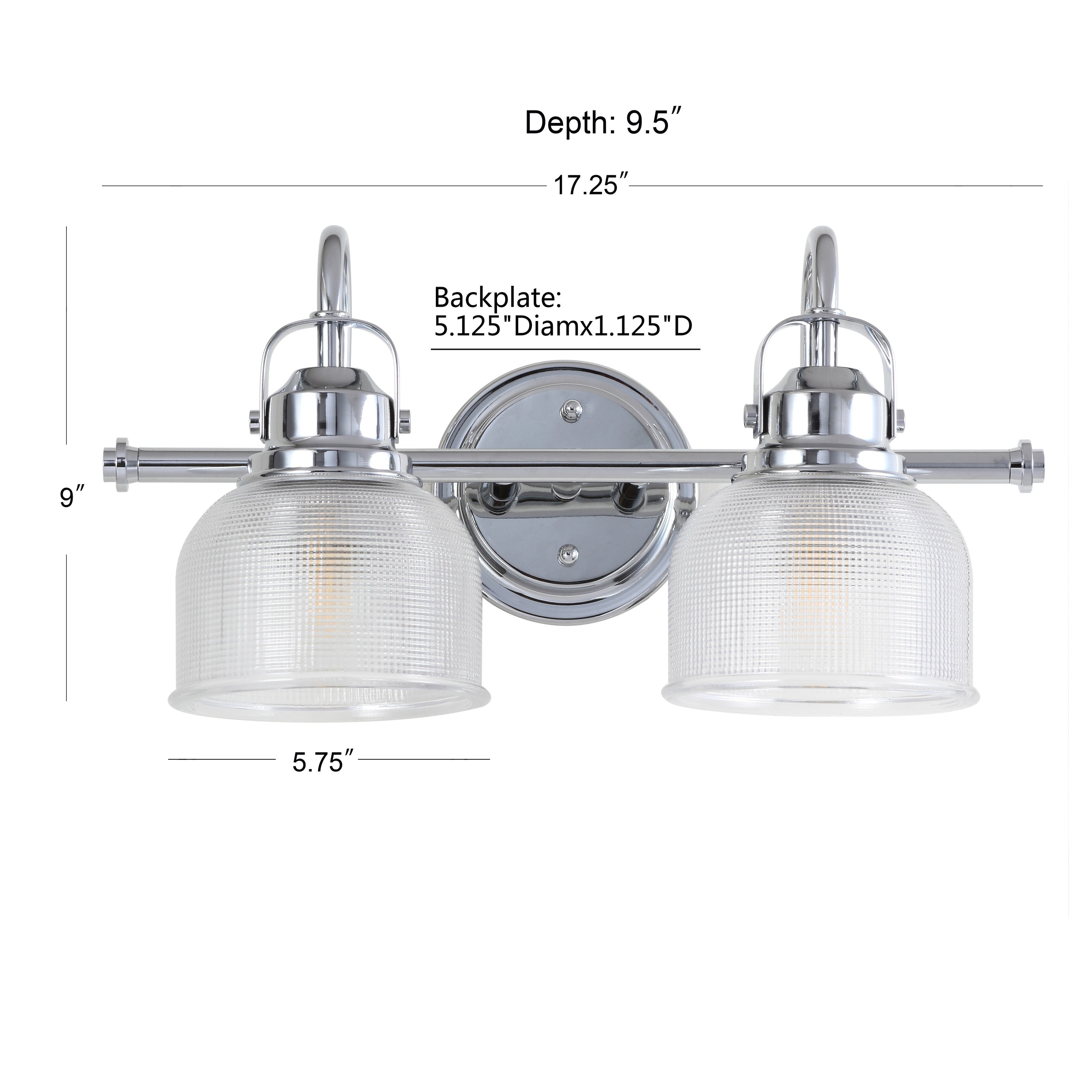 Applique de vanité à LED Shirley en métal/verre, par JONATHAN Y