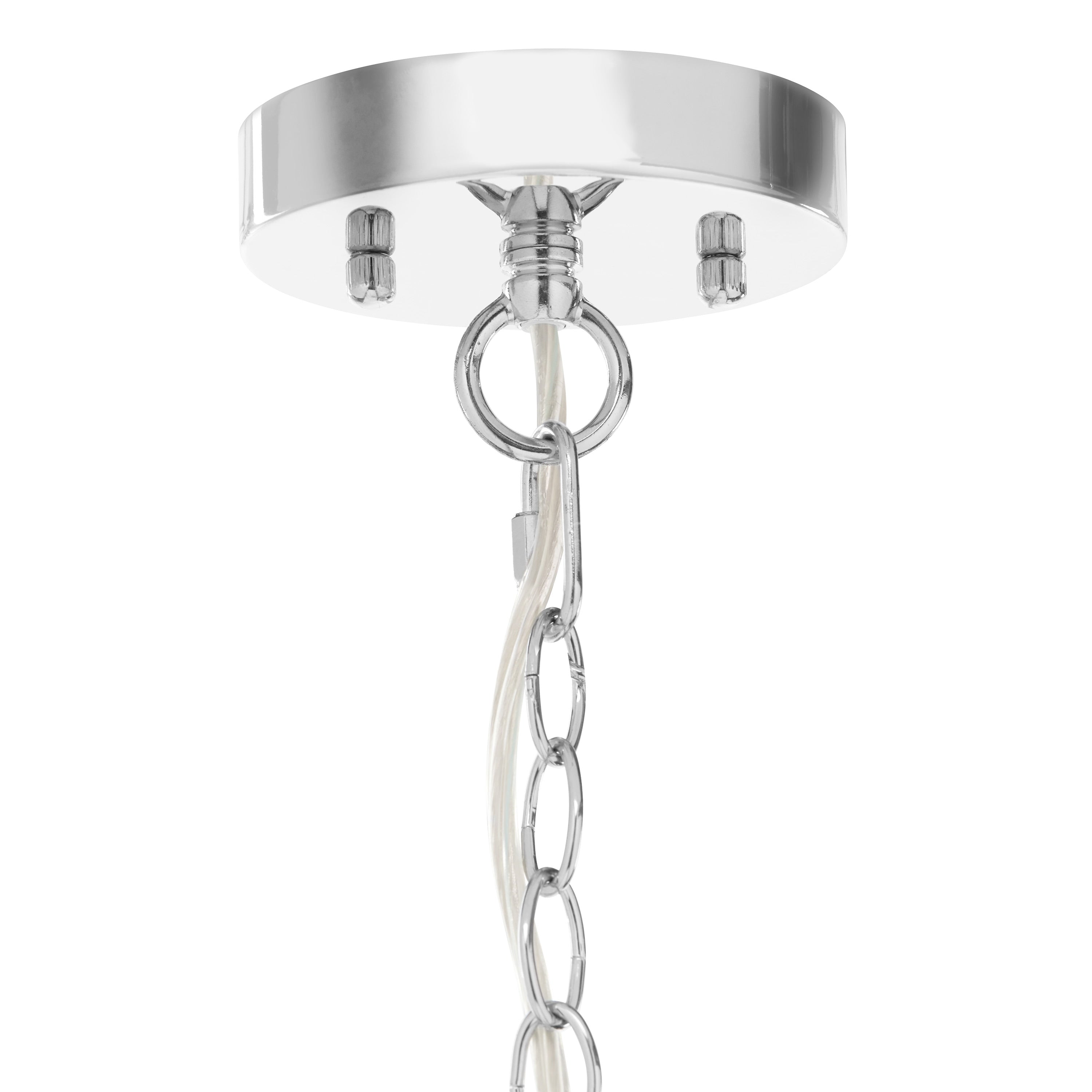 Pendentif suspendu en verre et cristal à facettes en forme d'orchidée argentée Wallock, à brancher ou à câblé