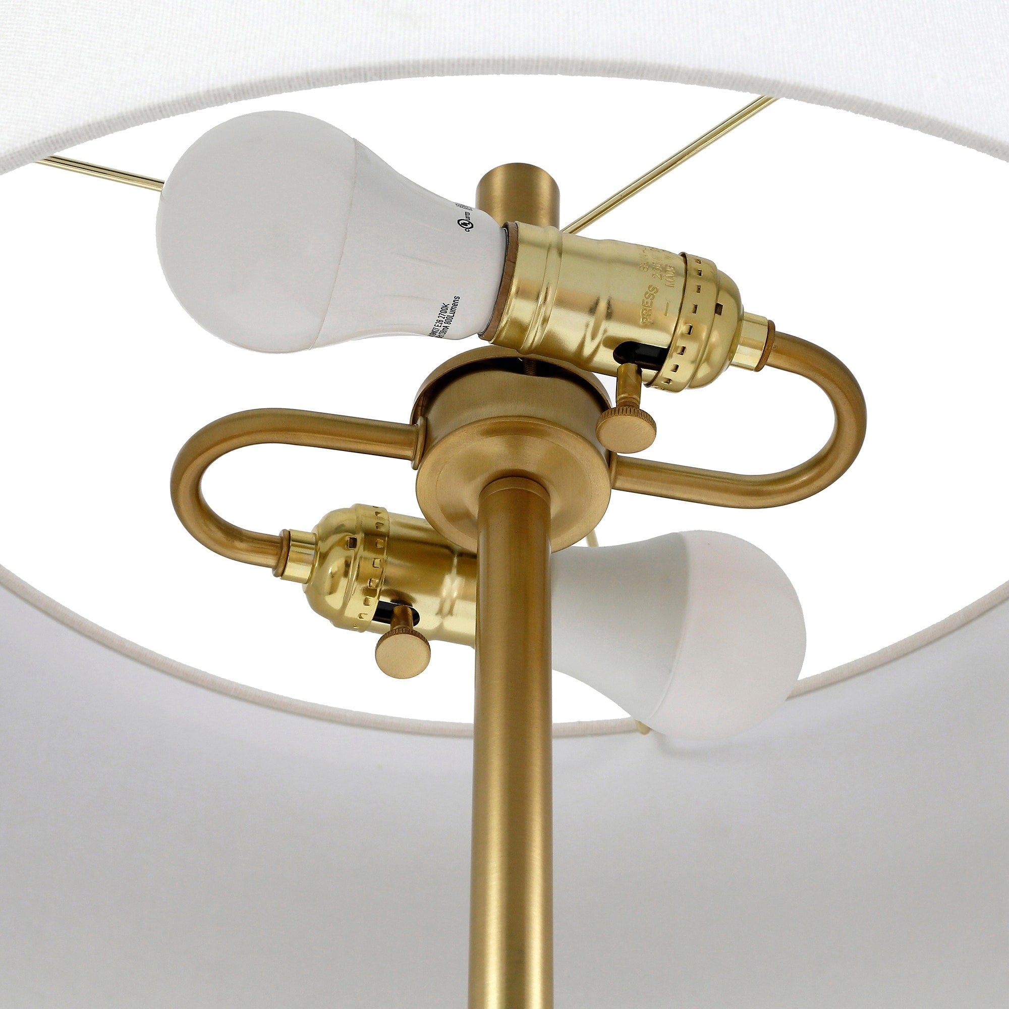 Lampadaire Simone à 2 lumières avec abat-jour en tissu