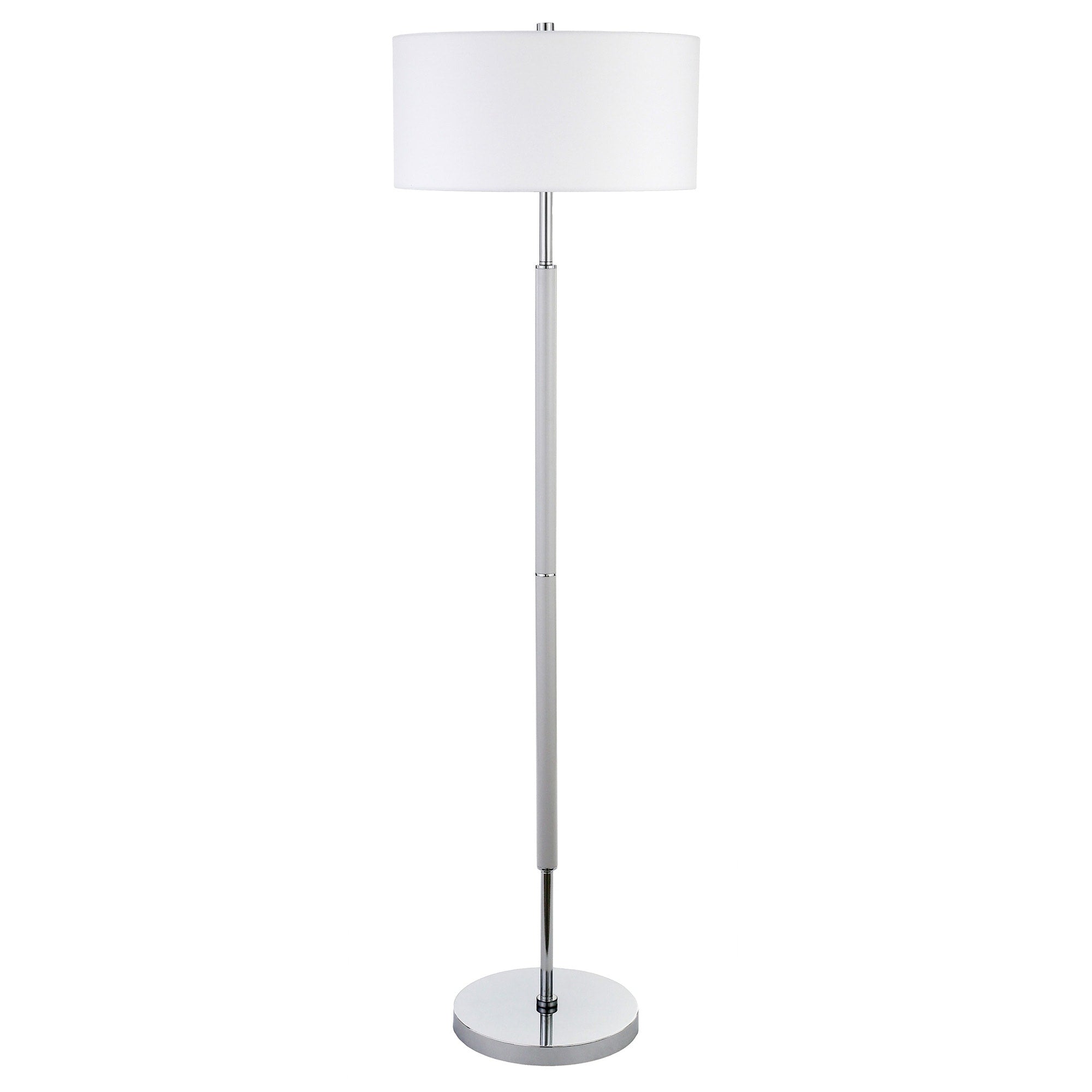 Lampadaire Simone à 2 lumières avec abat-jour en tissu