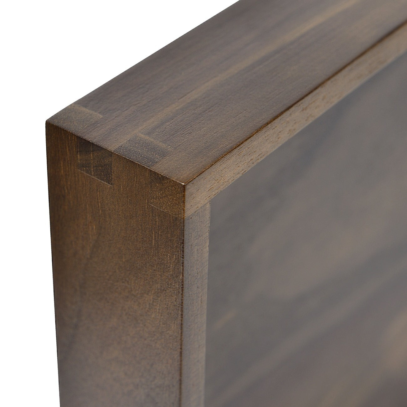 Plateau de service carré en bois de noyer noir KINWELL Plateau ottoman avec poignées