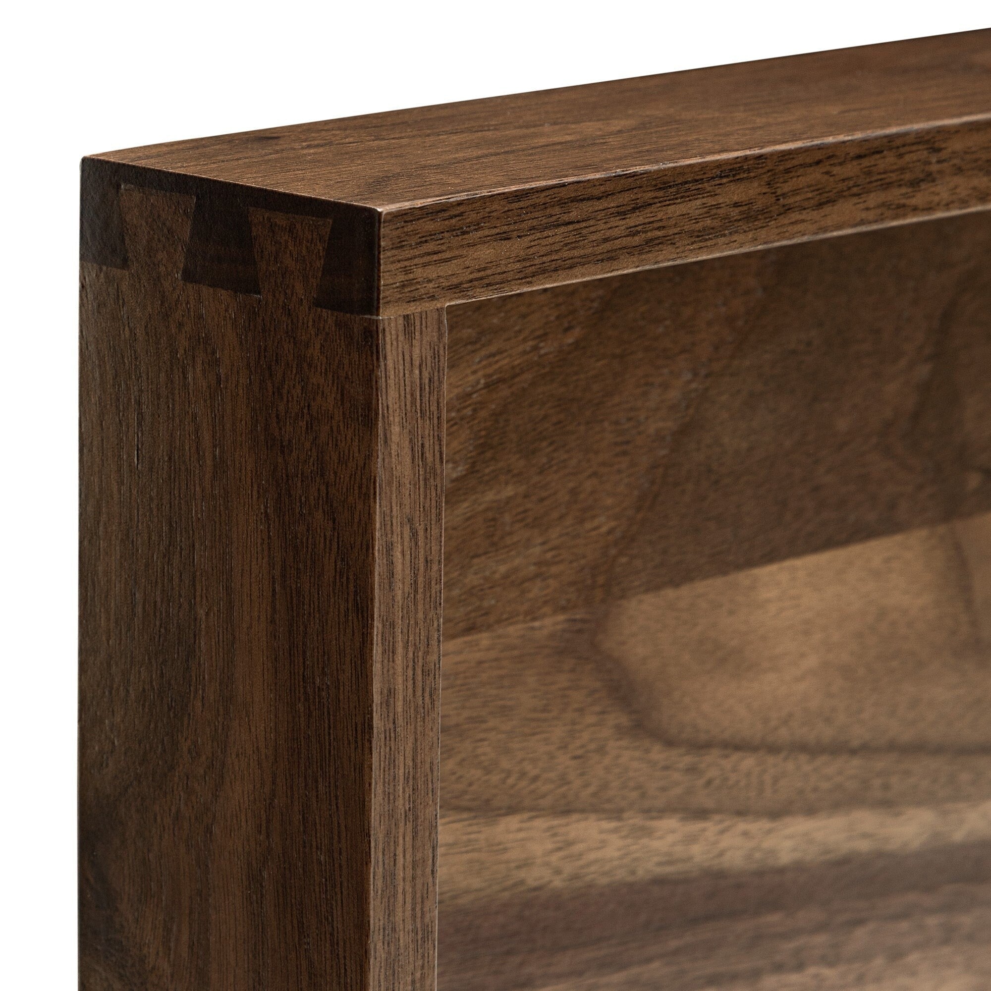 Plateau de service carré en bois de noyer noir KINWELL Plateau ottoman avec poignées