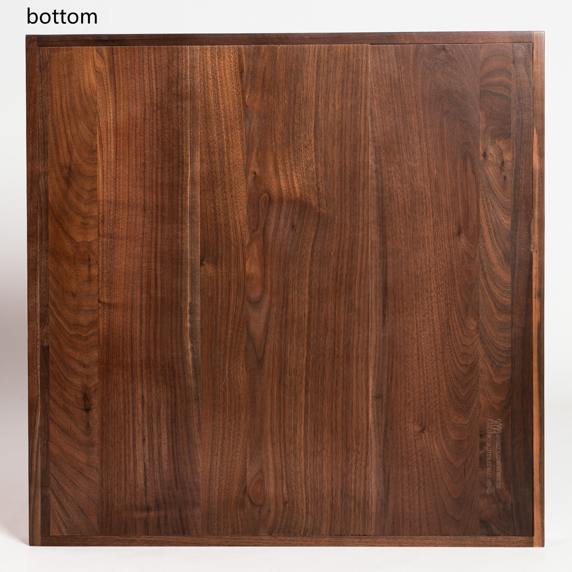 Plateau de service carré en bois de noyer noir KINWELL Plateau ottoman avec poignées