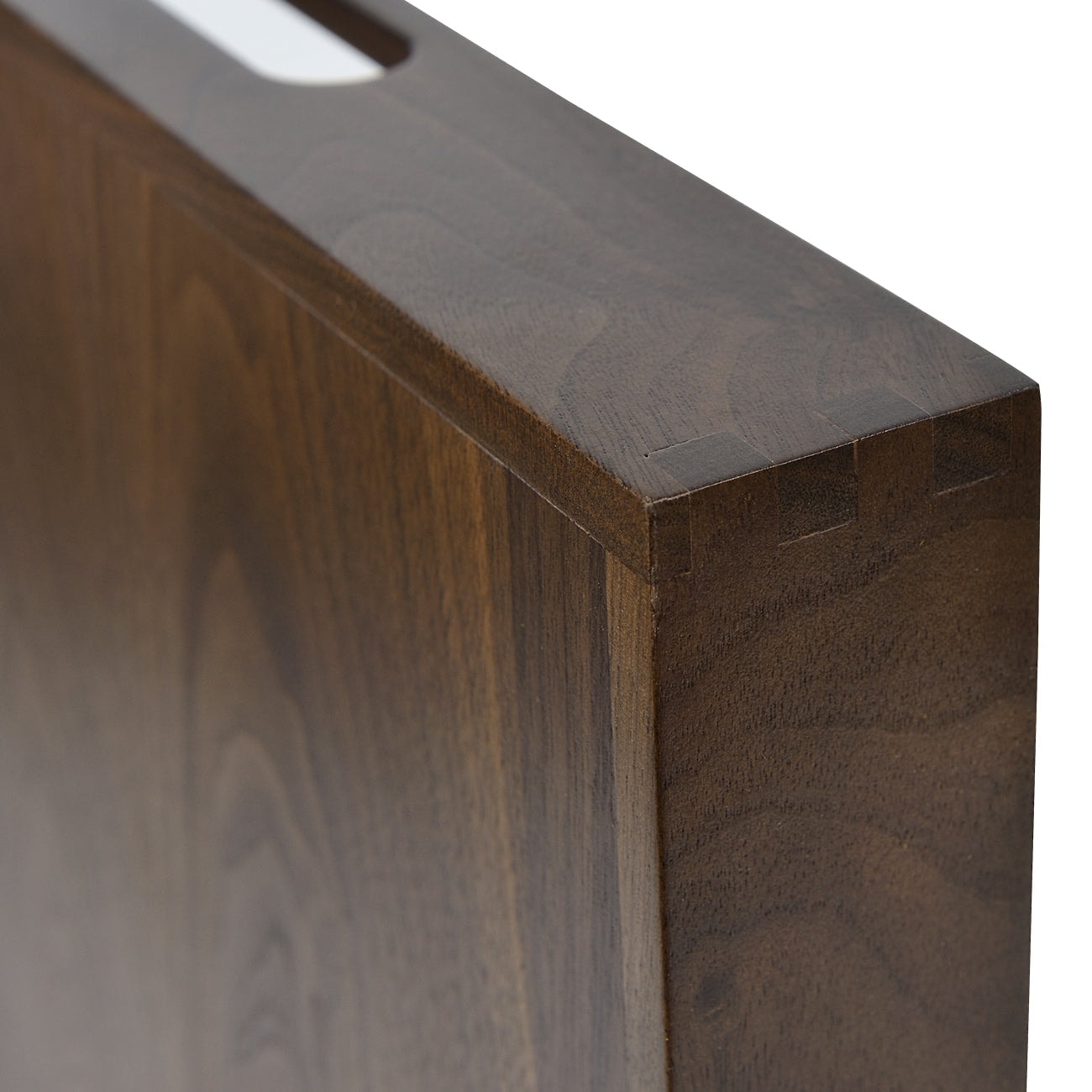 Plateau de service carré en bois de noyer noir KINWELL Plateau ottoman avec poignées