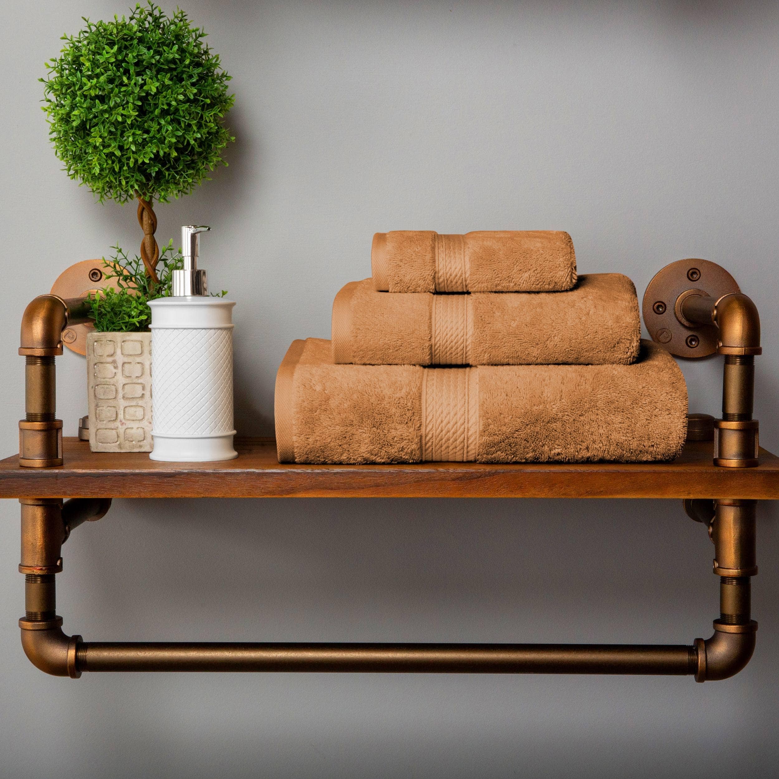 Ensemble de serviettes 3 pièces en coton égyptien épais de qualité supérieure