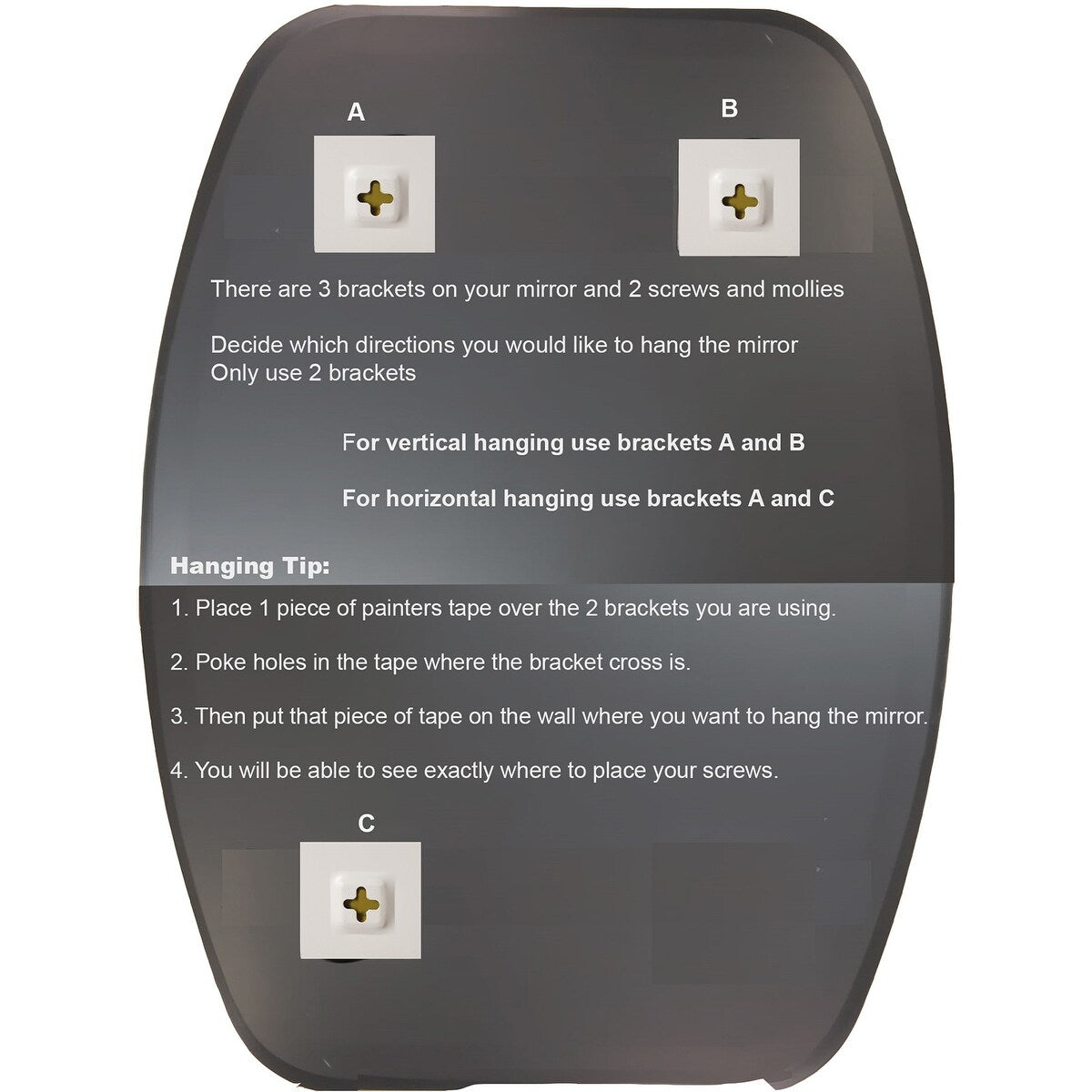 Miroir de salle de bain ovale moderne sans cadre de Sydney