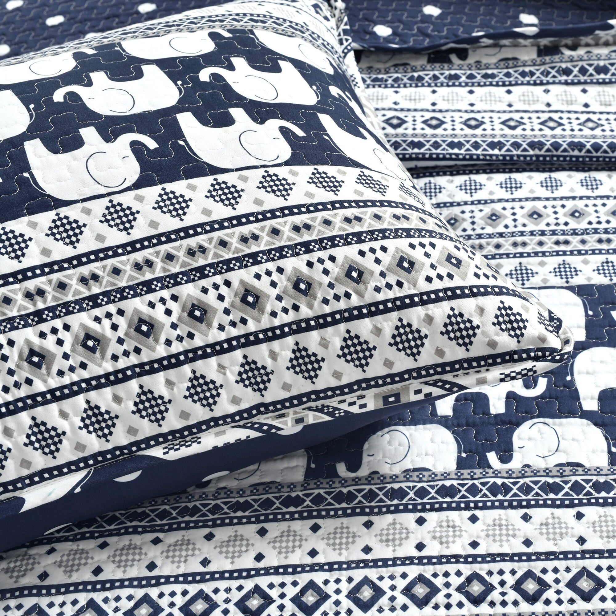 Ensemble de courtepointe 5 pièces Ever-Tru Elephant Stripe de Taylor & Olive