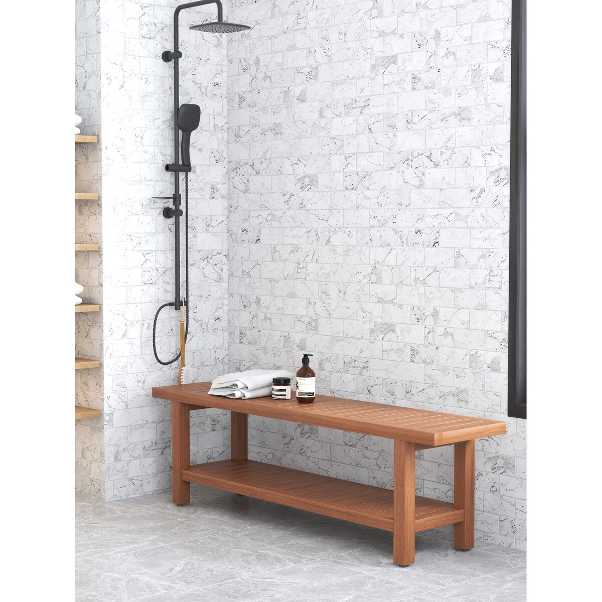 Le banc de douche en teck original pour spa