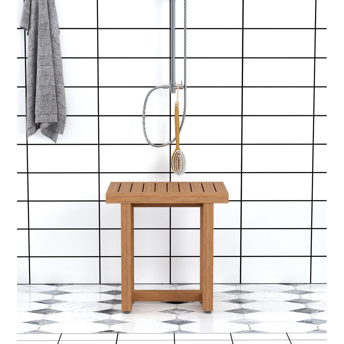 Le banc de douche en teck original pour spa