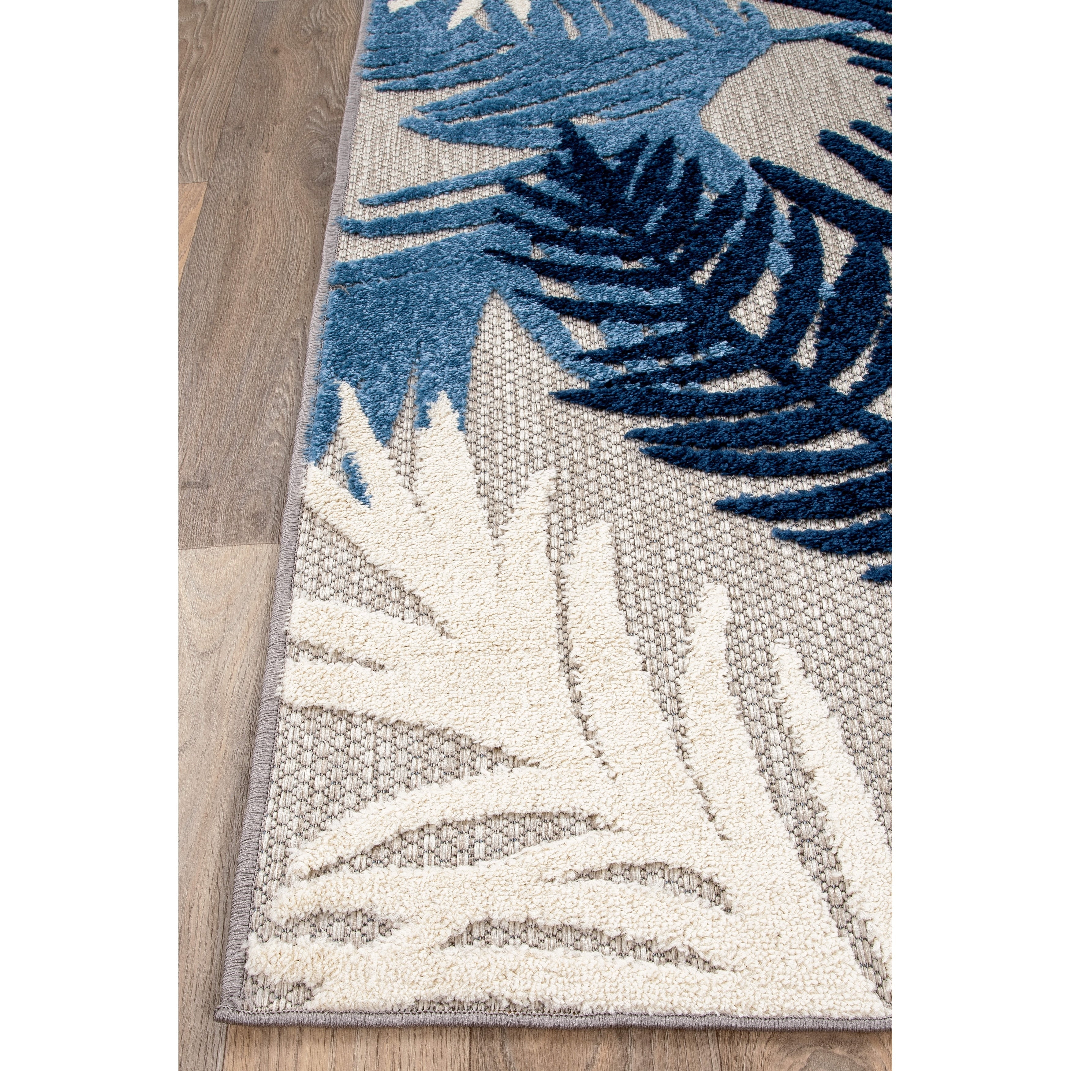 Tapis d'intérieur/extérieur moderne à motif floral tropical World Rug Gallery
