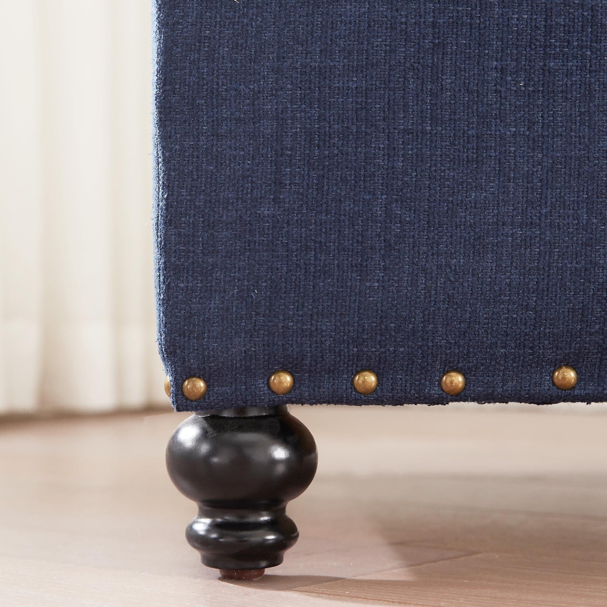 Banc ottoman de rangement capitonné, repose-pieds rectangulaire