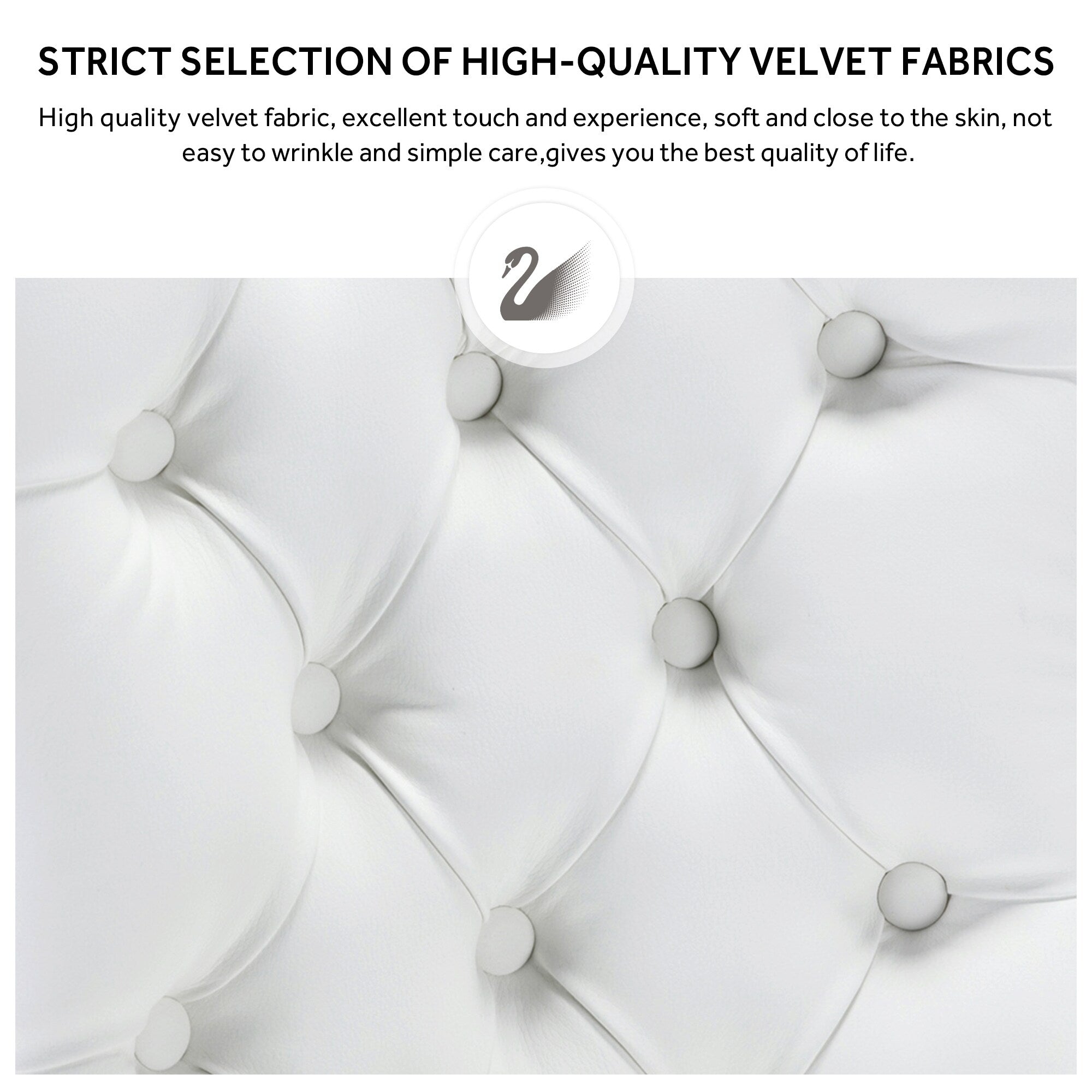 Chaise de salle à manger capitonnée en velours avec pieds en bois massif, lot de 6