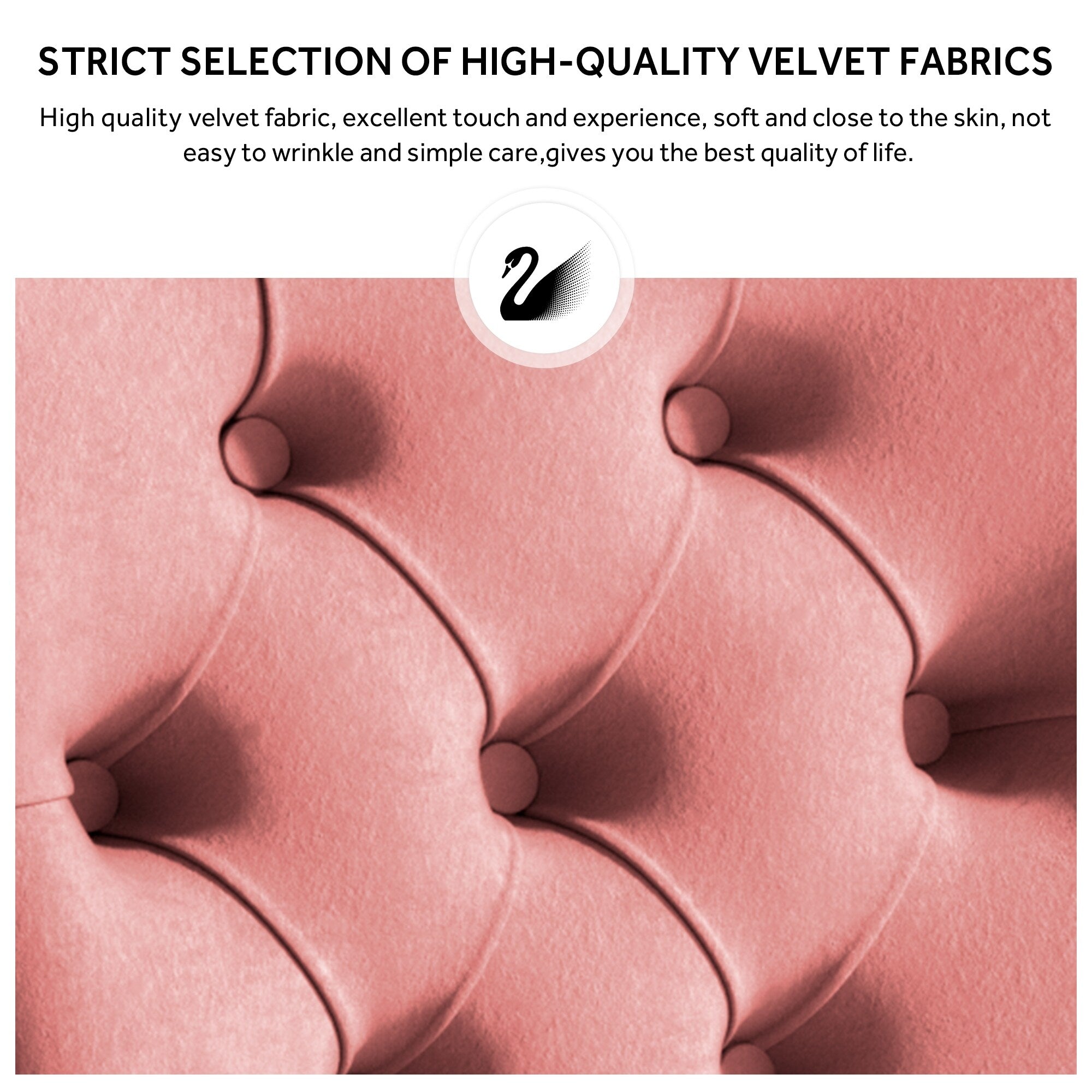 Chaise de salle à manger capitonnée en velours avec pieds en bois massif, lot de 6