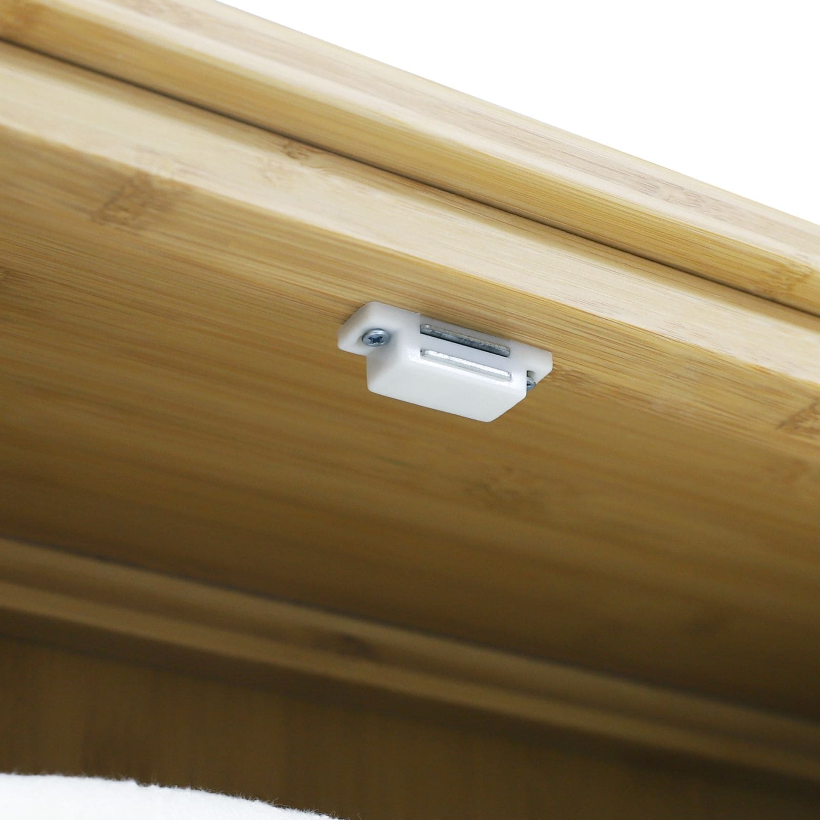 VEIKOUS Armoire de rangement en bambou au-dessus des toilettes, organiseur de salle de bain avec étagère réglable et portes doubles