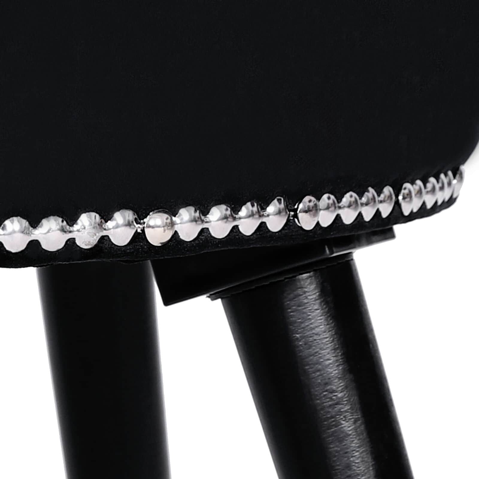 Tabouret de maquillage VEIKOUS avec dossier bas et pieds en bois - 17,3 x 15,7 x 25,1