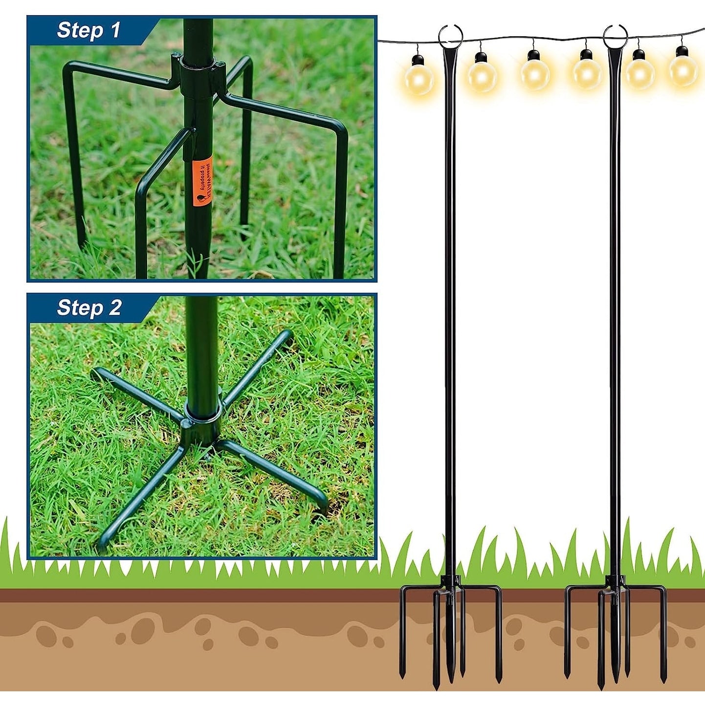 Guirlande lumineuse WaLensee de 2,9 m avec crochet pour suspendre des guirlandes lumineuses pour jardin, fête, terrasse, Noël, mariage