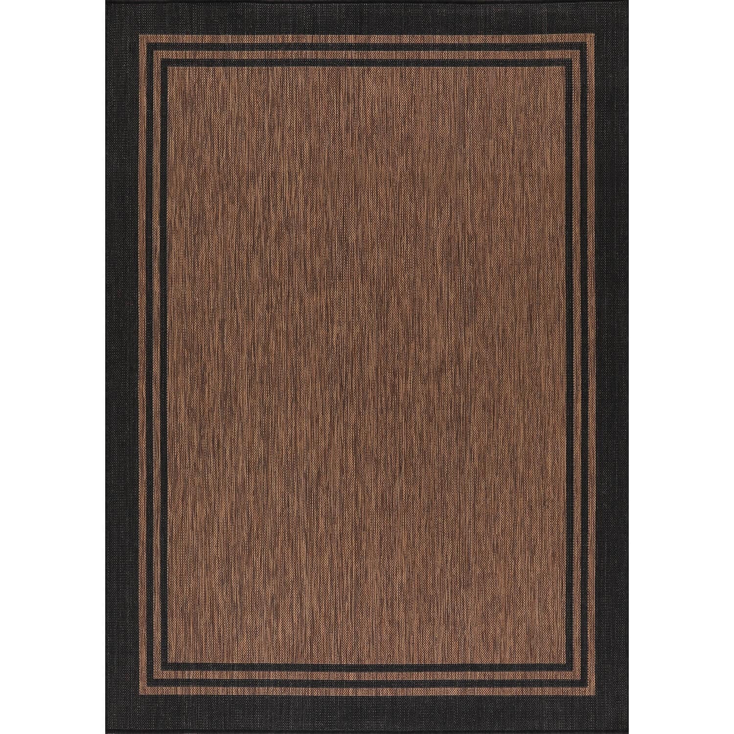 Tapis d'intérieur et d'extérieur lavable à bordures pour patio, terrasse et porche