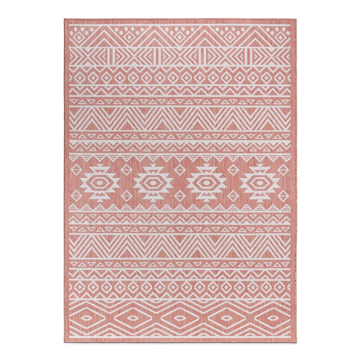 Tapis d'intérieur/extérieur texturé à motif géométrique bohème vieilli World Rug Gallery