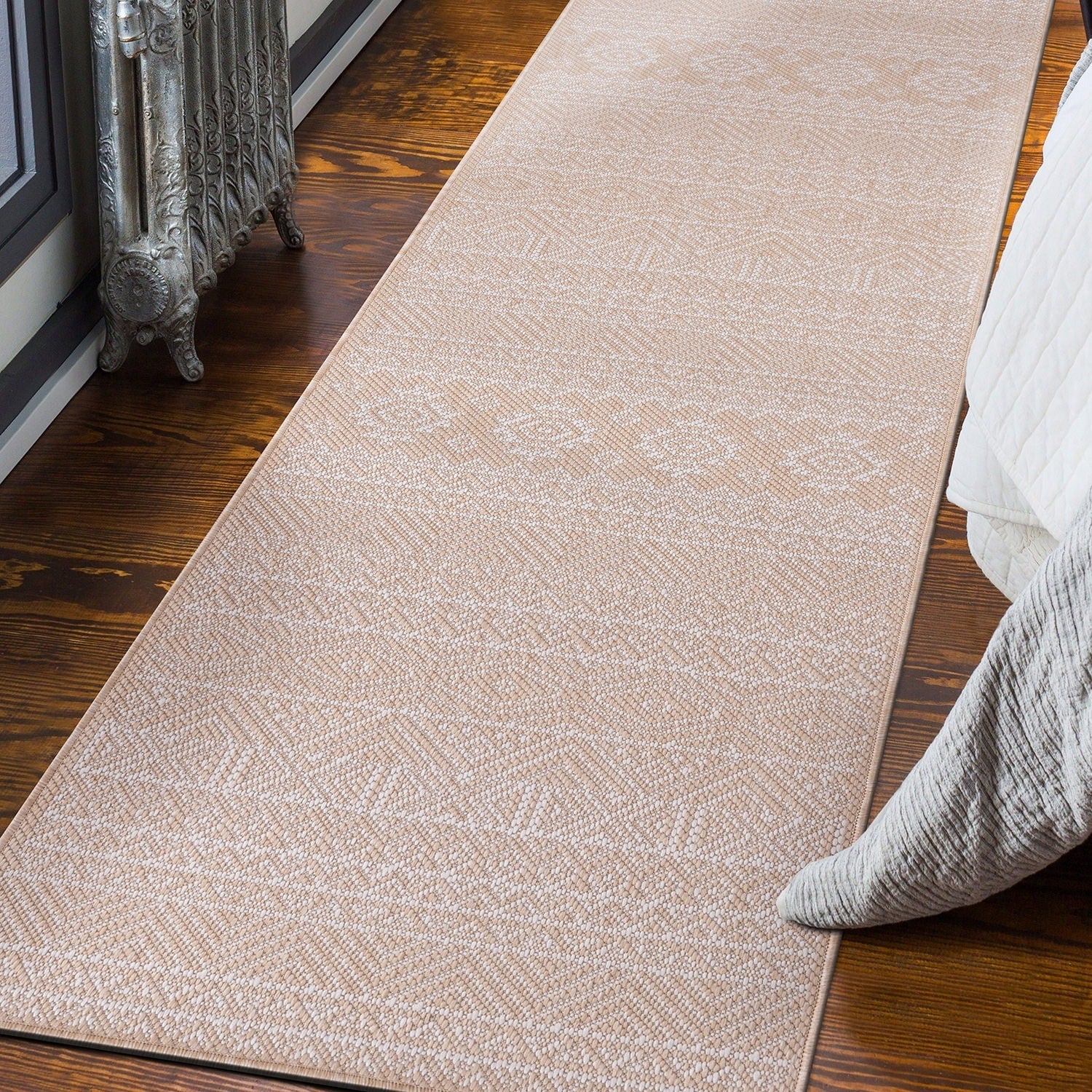 Tapis d'intérieur/extérieur texturé à motif géométrique bohème vieilli World Rug Gallery