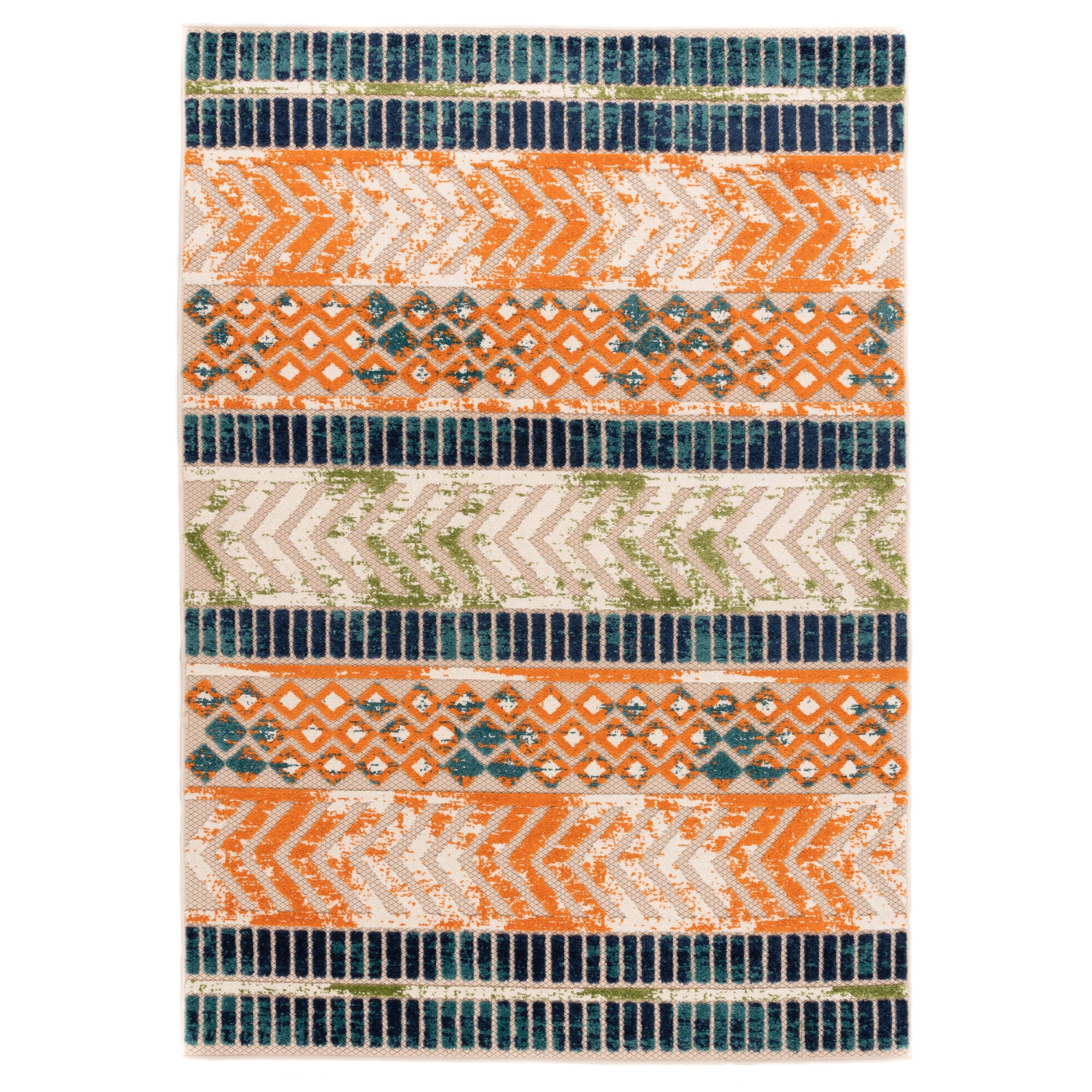 Tapis géométrique d'intérieur/extérieur vieilli World Rug Gallery