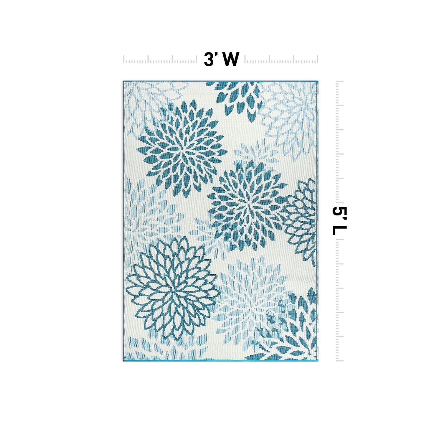 Tapis d'extérieur réversibles en plastique recyclé à motifs floraux modernes Aloha de la World Rug Gallery