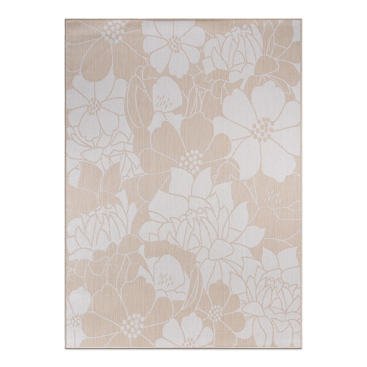 Tapis d'intérieur/extérieur texturé à motif floral moderne World Rug Gallery