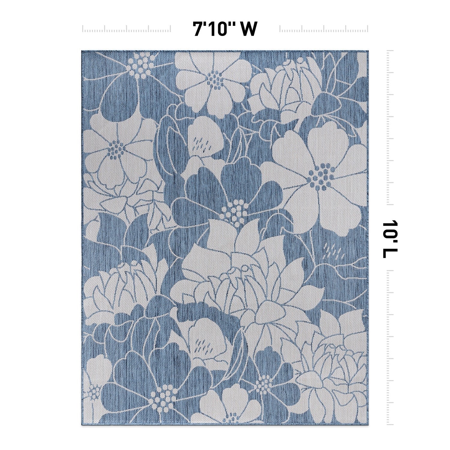 Tapis d'intérieur/extérieur texturé à motif floral moderne World Rug Gallery