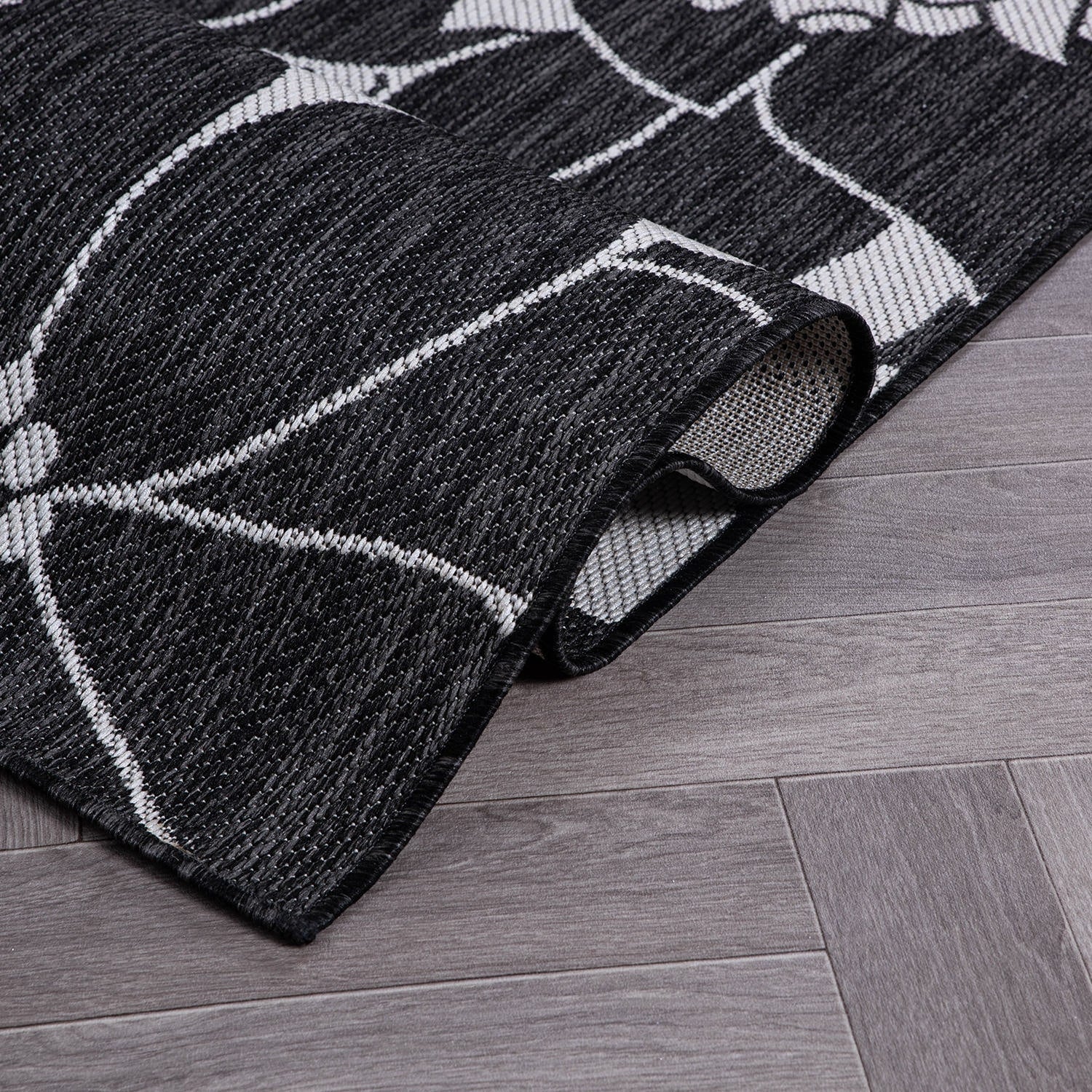 Tapis d'intérieur/extérieur texturé à motif floral moderne World Rug Gallery