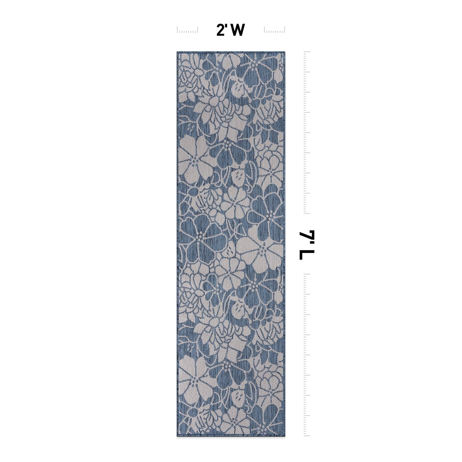 Tapis d'intérieur/extérieur texturé à motif floral moderne World Rug Gallery