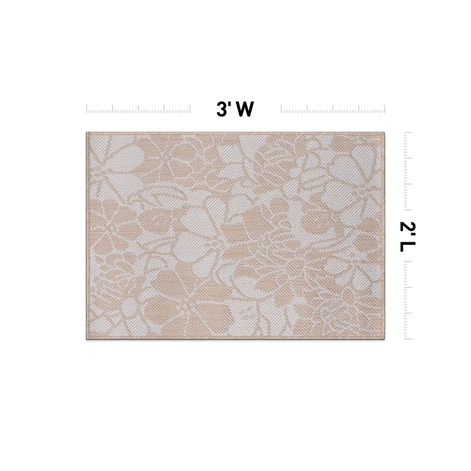 Tapis d'intérieur/extérieur texturé à motif floral moderne World Rug Gallery