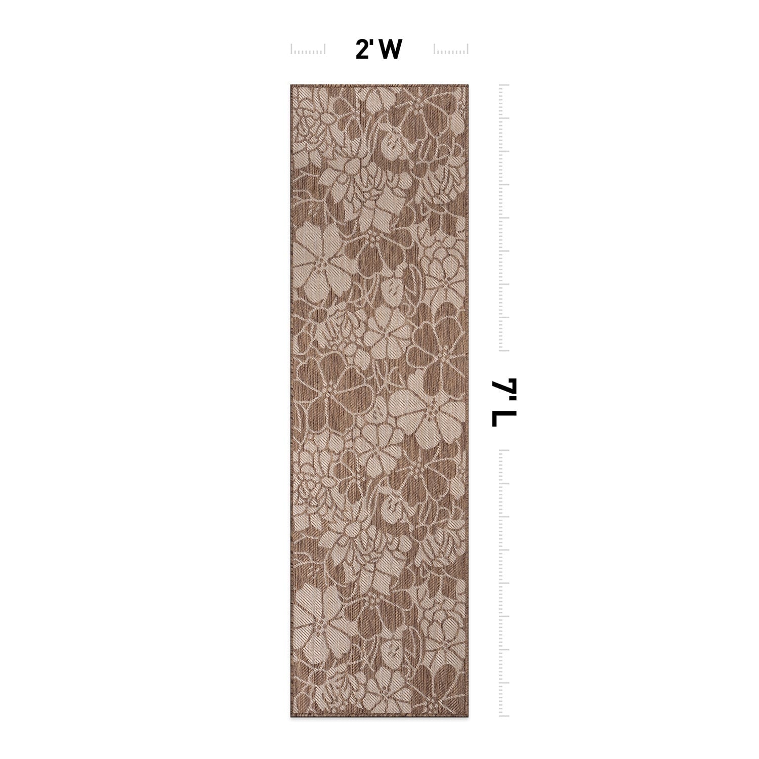 Tapis d'intérieur/extérieur texturé à motif floral moderne World Rug Gallery